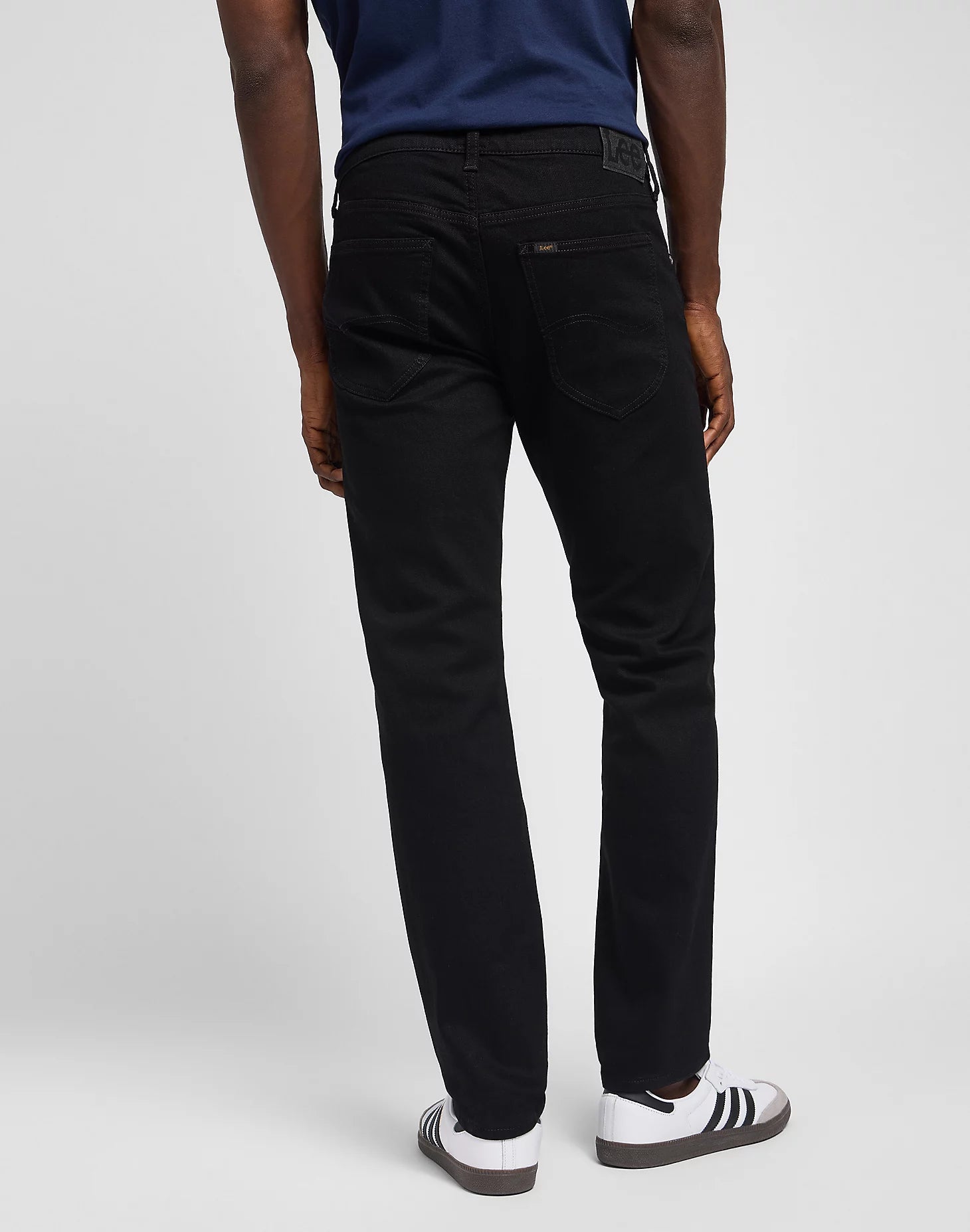 daren lee daren zip leejeans stretch regular fit raka jeans dragkedja zip black svart clean black