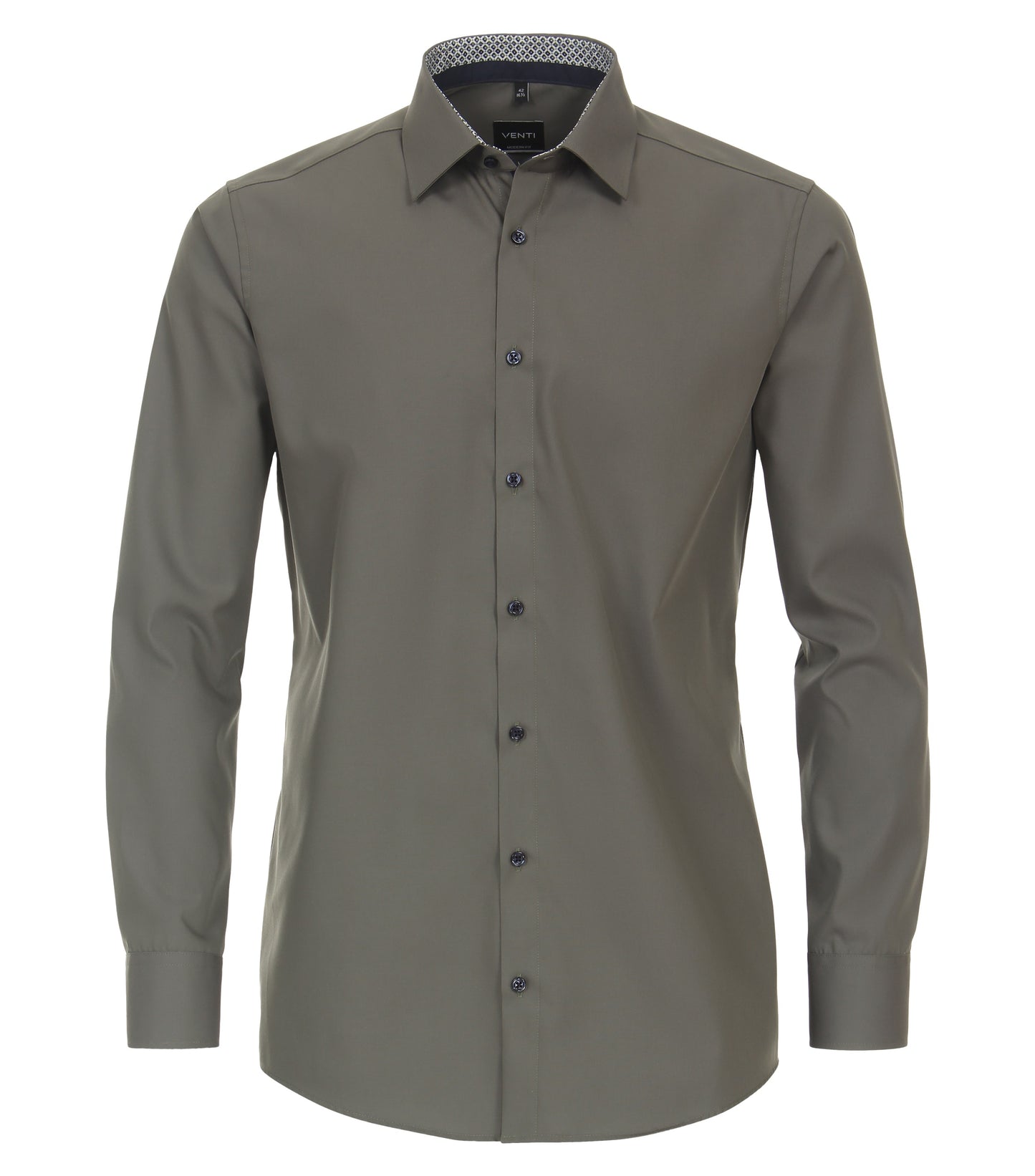 skjorta shirt venti modern fit contrast pattern green grön regular fit