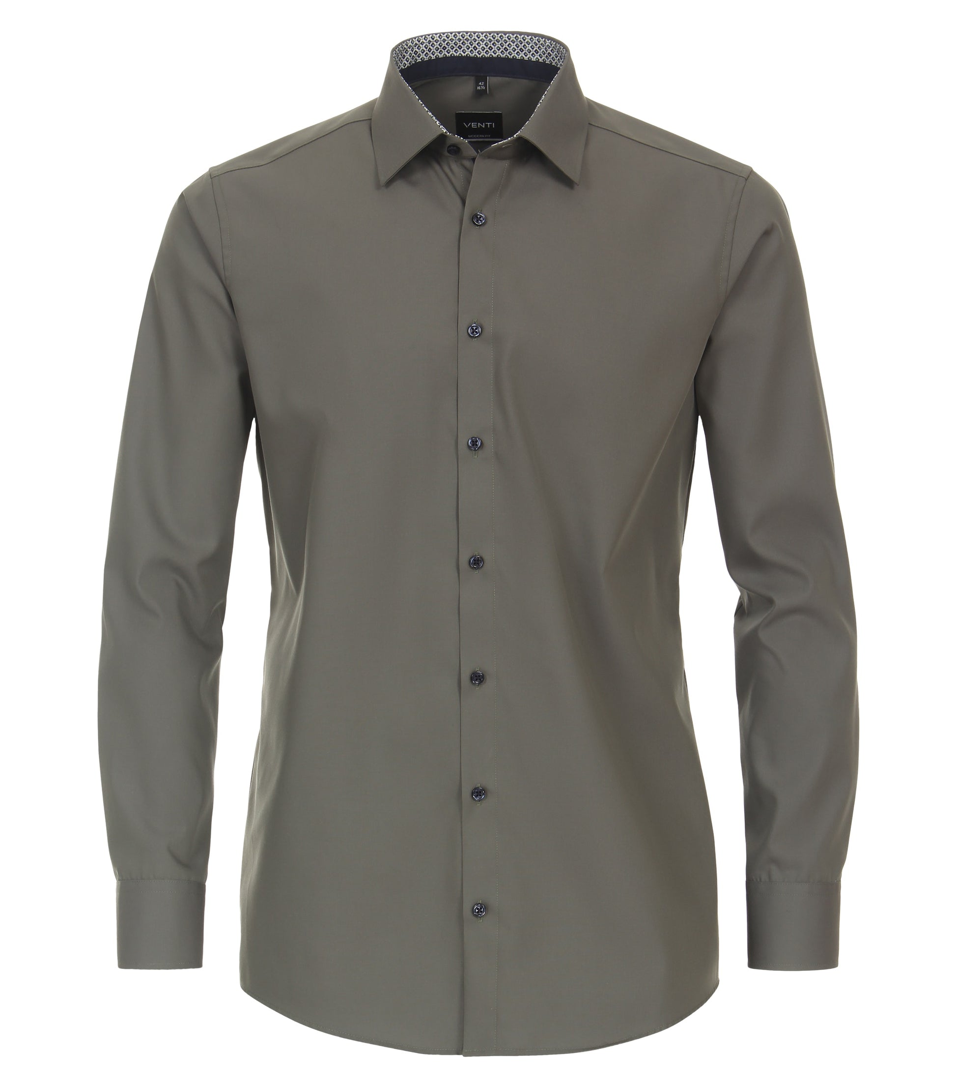 skjorta shirt venti modern fit contrast pattern green grön regular fit