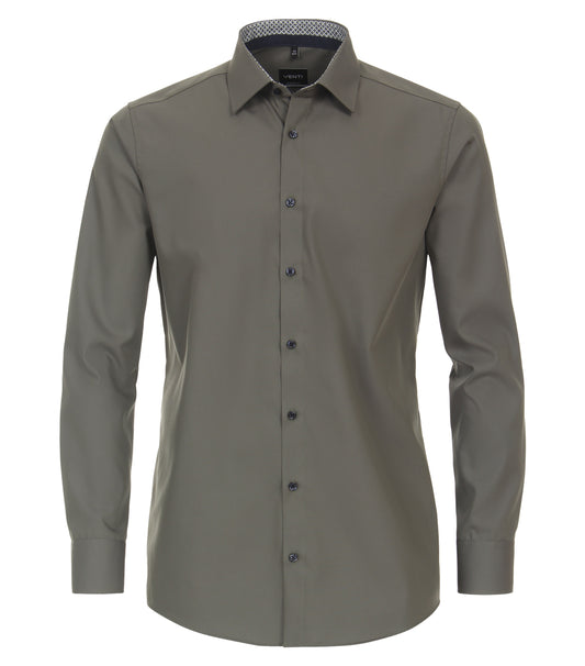 skjorta shirt venti modern fit contrast pattern green grön regular fit