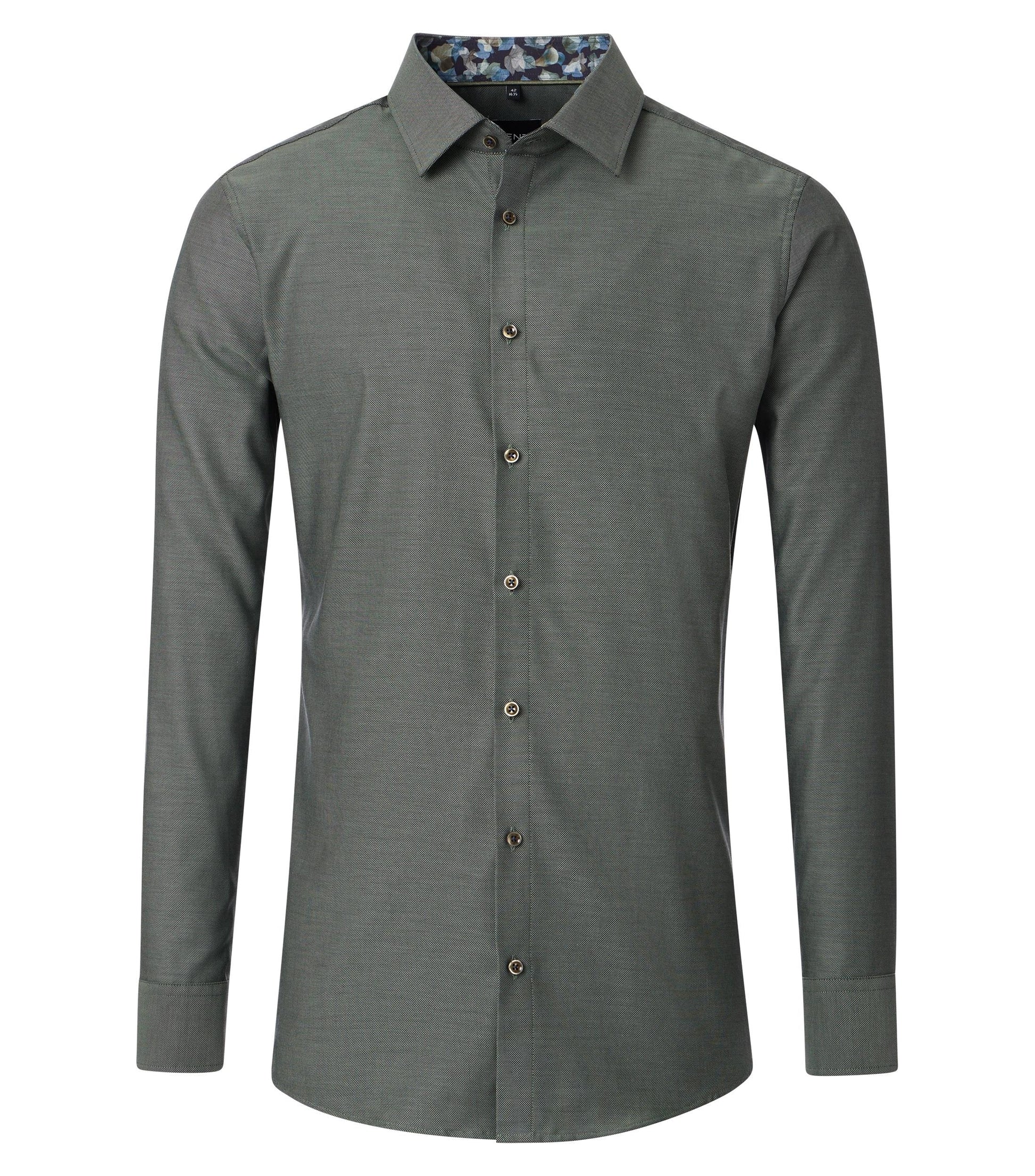 venti skjorta shirt modern fit regular fit green kostym skjorta grön contrast patter