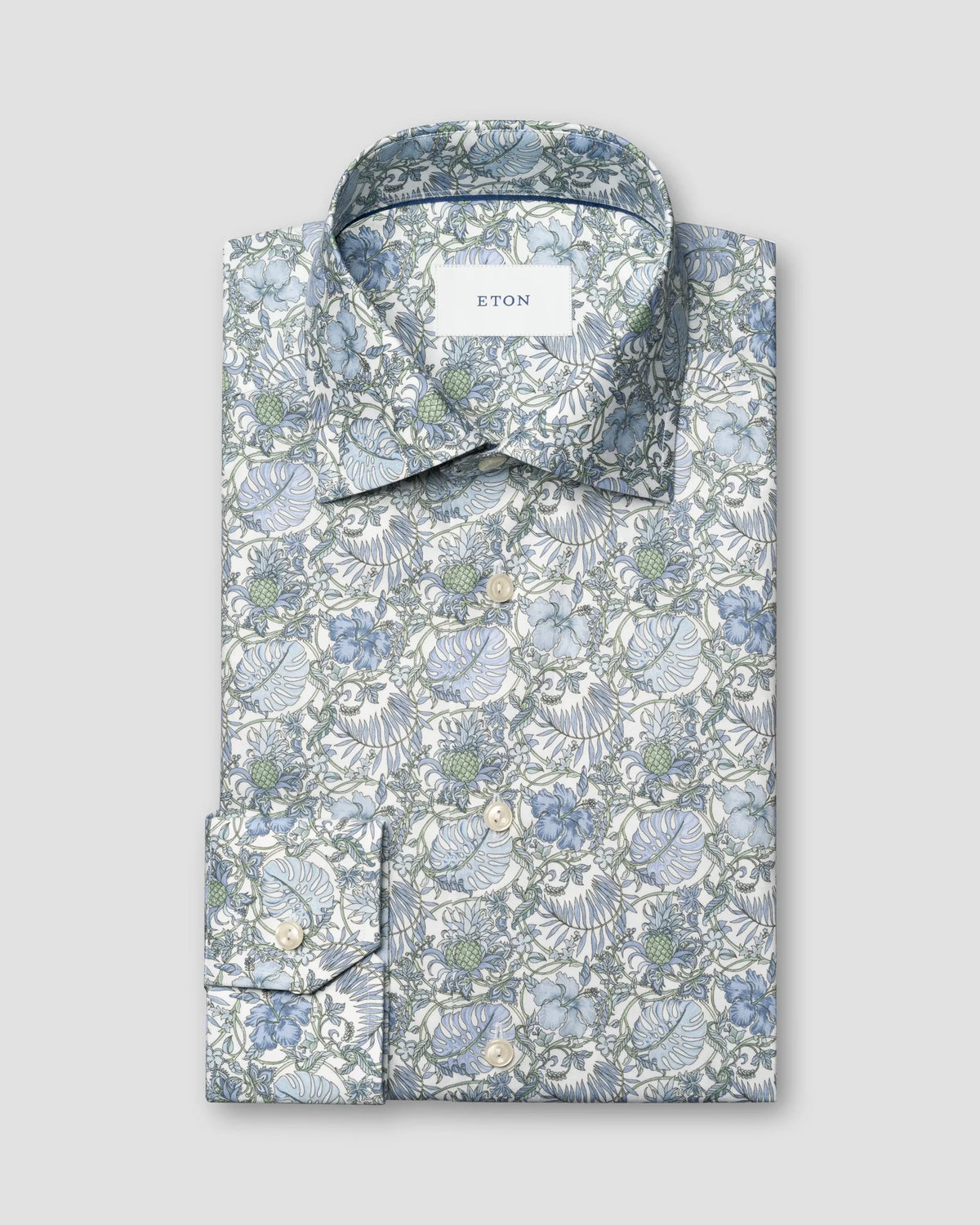 skjorta shirt eton etonshirts contemporary fit regular fit blommig signature twill flowers fri frakt stenungsund