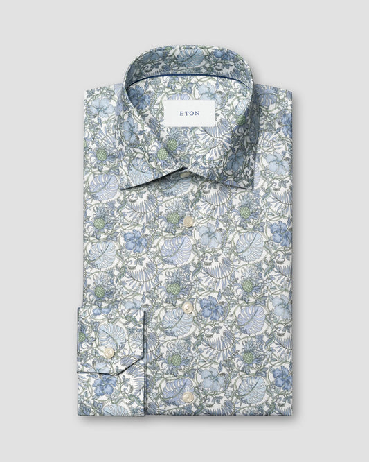 skjorta shirt eton etonshirts contemporary fit regular fit blommig signature twill flowers fri frakt stenungsund