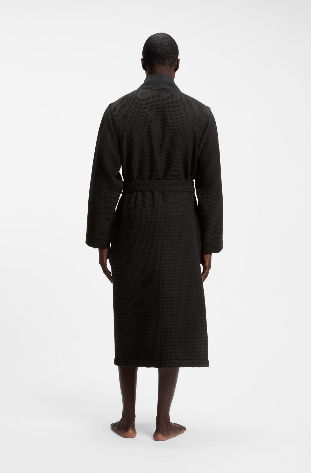 morgonrock boss waffle kimono hugo hugoboss badrock black svart fri frakt stenungsund