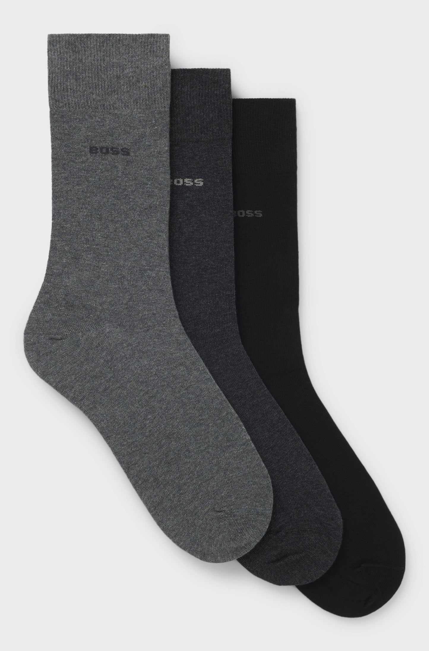 sockar strumpor boss hugo boss 3pack grå grey svart black boss sockar socks