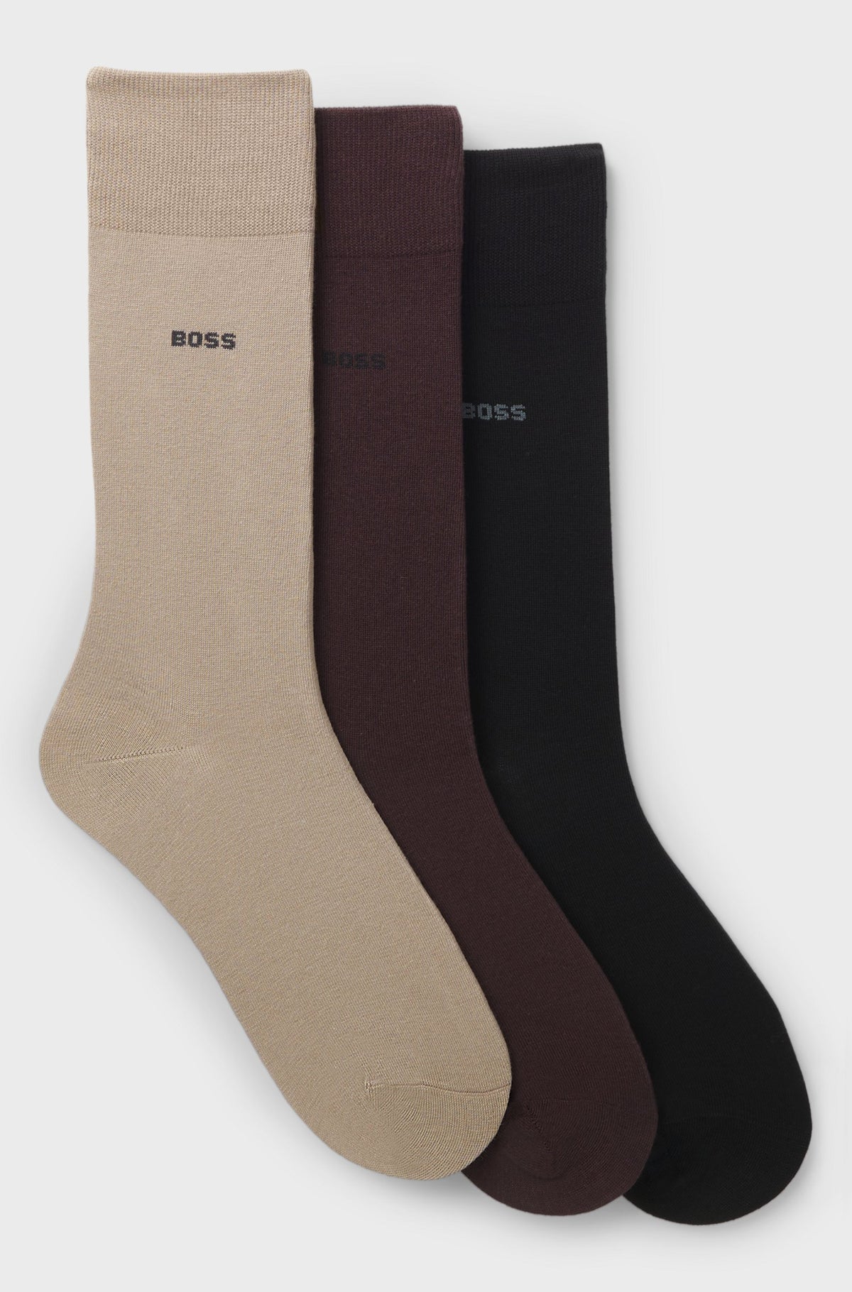 sockar strumpor boss hugo hugoboss 3p uni socks sock svart black red röd sand beige fri frakt stenungsund