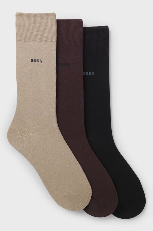 sockar strumpor boss hugo hugoboss 3p uni socks sock svart black red röd sand beige fri frakt stenungsund