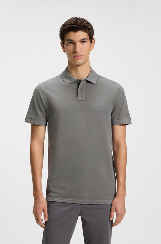 pike pikè boss prime hugo boss open grey grå logo boss orange pikétröja 