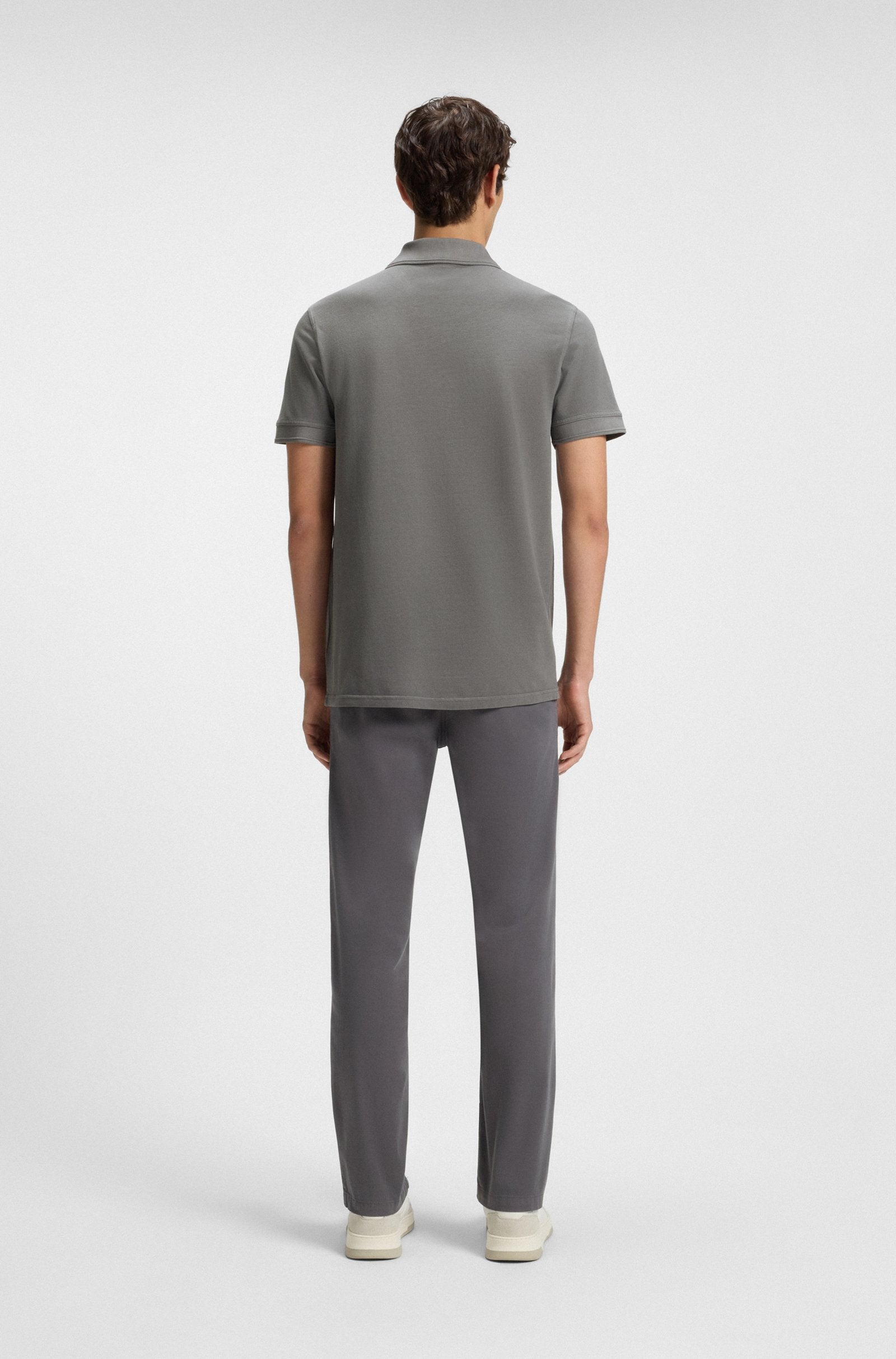 pike pikè boss prime hugo boss open grey grå logo boss orange pikétröja 