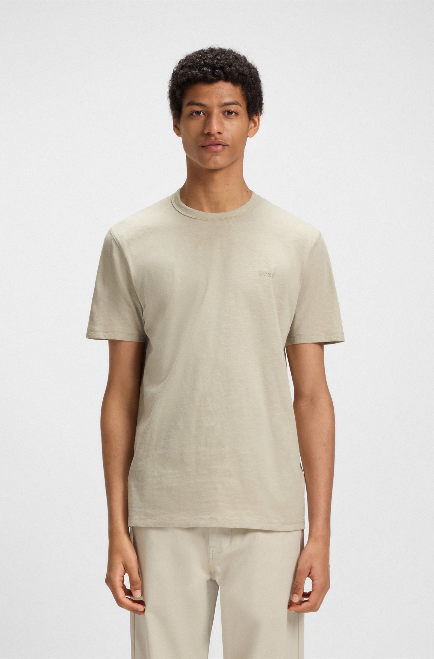 t-shirt tee tegood boss hugo boss beige sand boss orange logo tee 