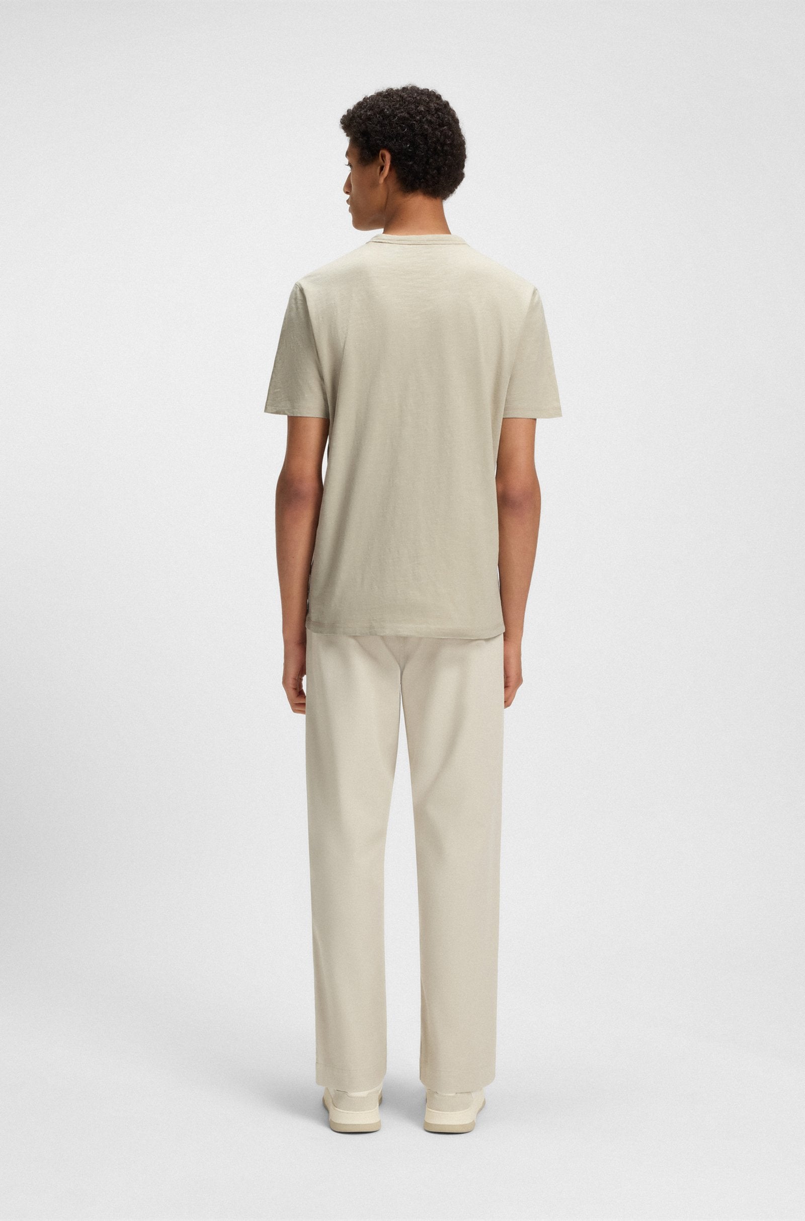 t-shirt tee tegood boss hugo boss beige sand boss orange logo tee 