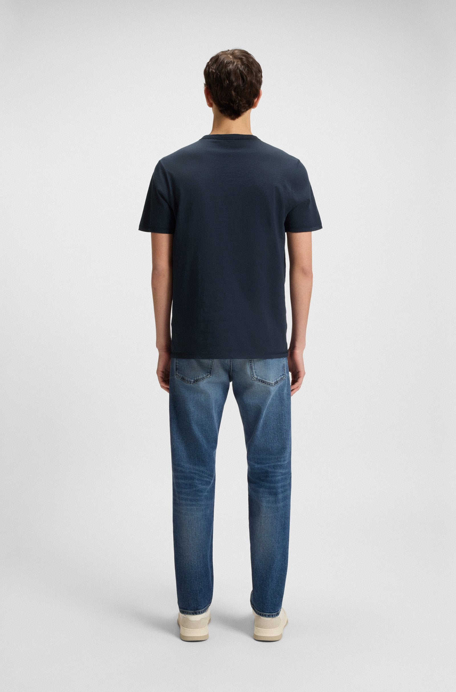 t-shirt tee tegood boss hugo boss logo boss orange dark navy blue blå