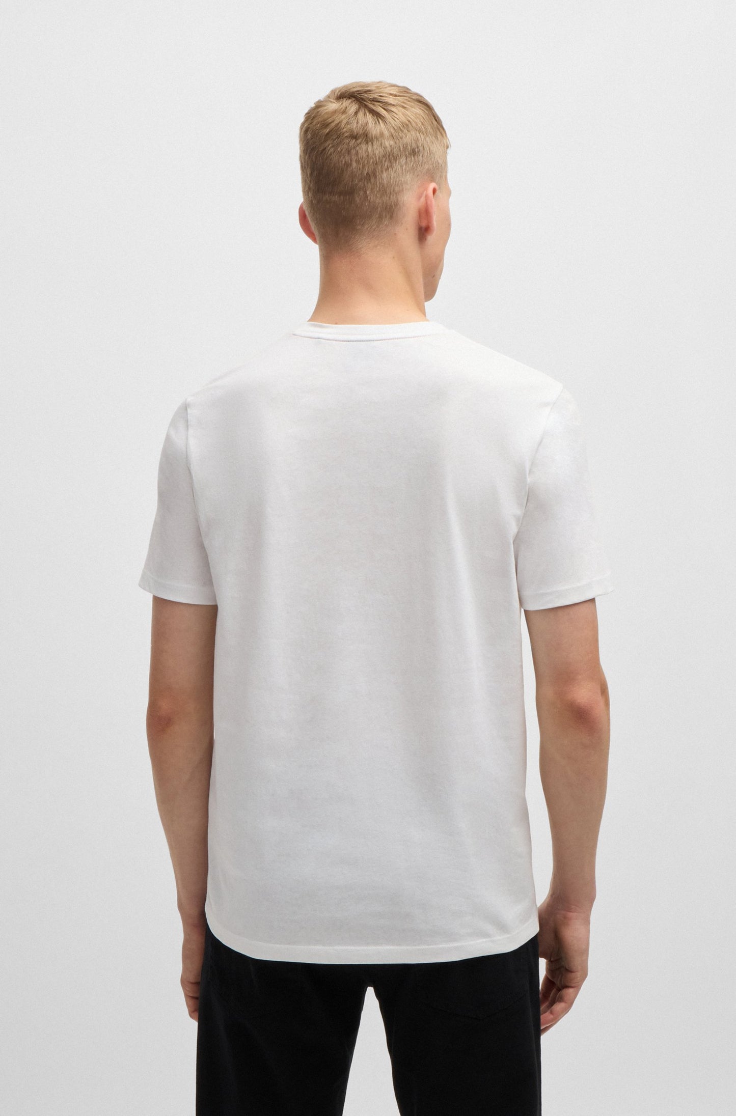 t-shirt tee boss tales hugo boss hugoboss tees white vit logo patch