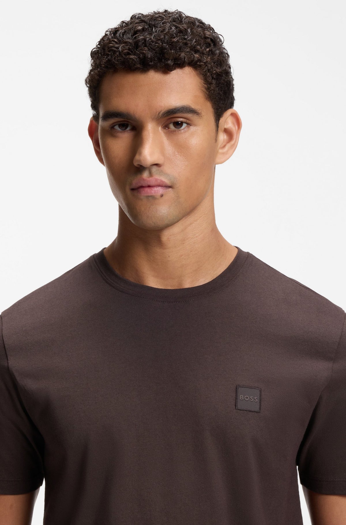 t-shirt tee boss tales hugo boss hugoboss tees white vit logo patch fri frakt stenungsund