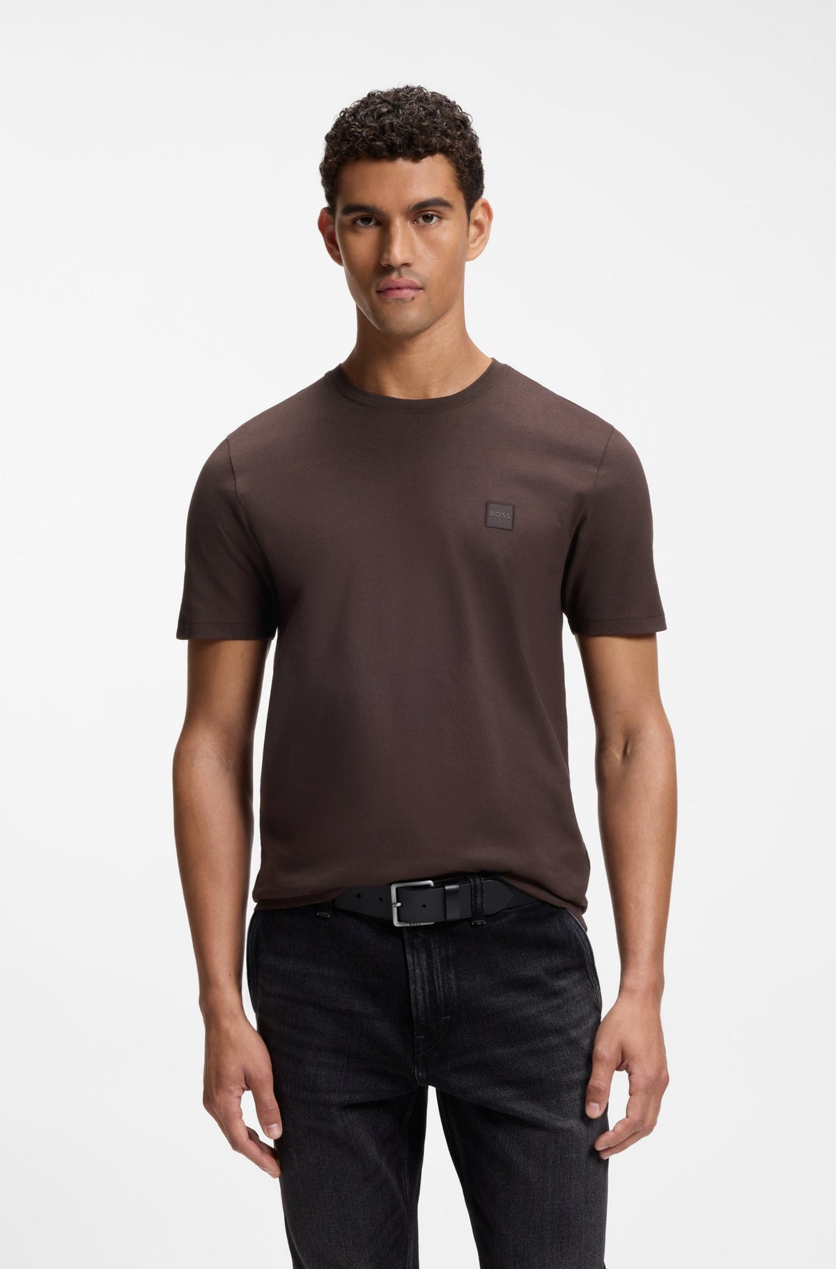 t-shirt tee boss tales hugo boss hugoboss tees white vit logo patch fri frakt stenungsund