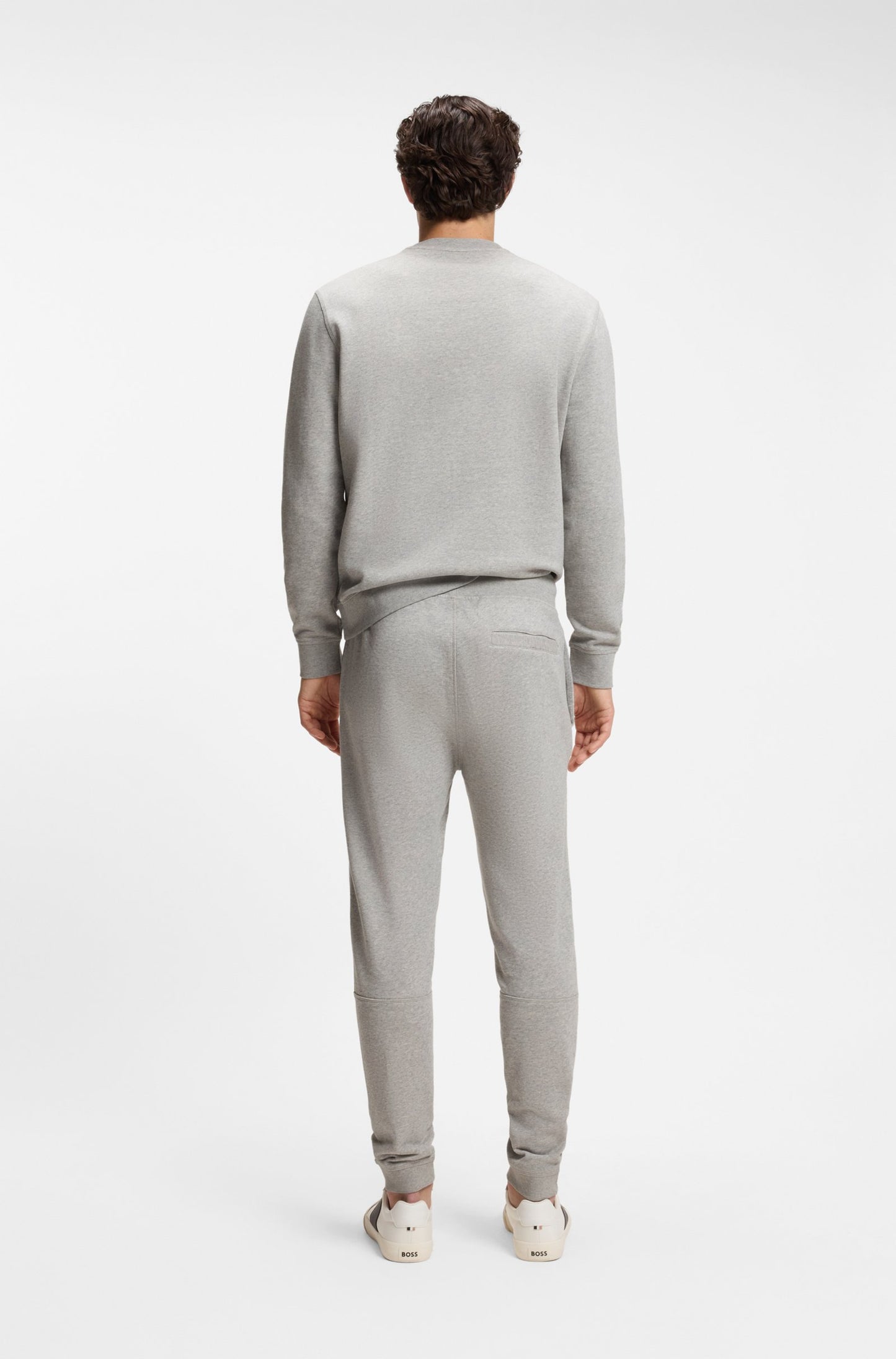 tröja boss sweater hugo boss hugoboss westart collagetröja sweatshirt open grey grå fri frakt stenungsund
