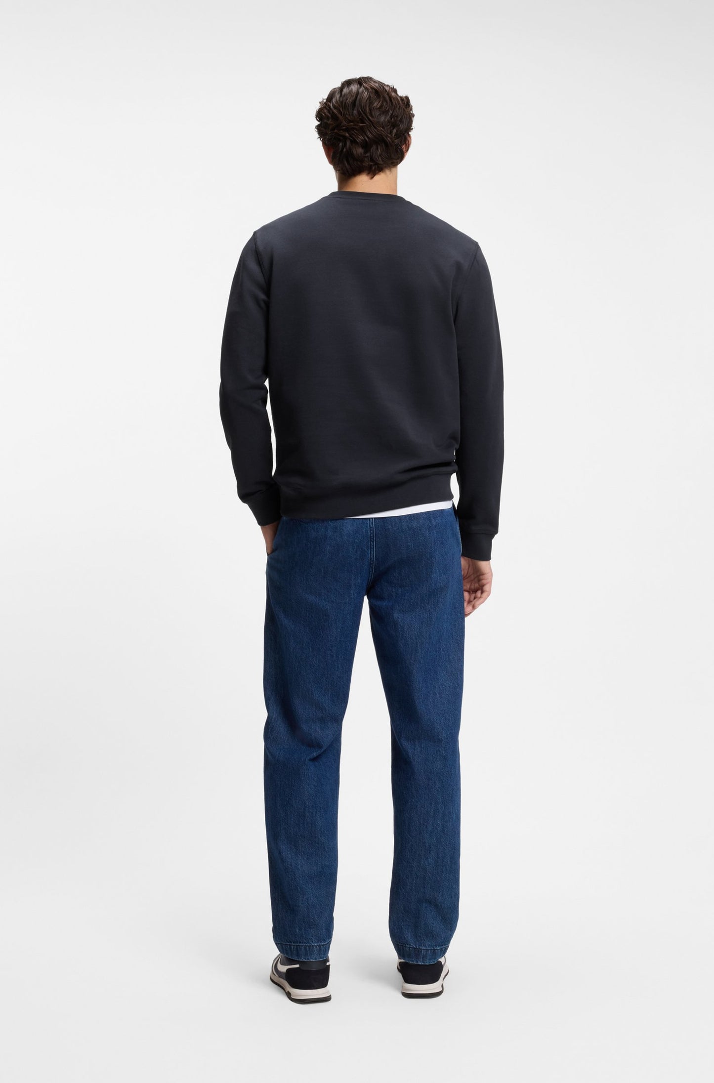 westart tröja boss orange hugo boss sweater sweat bomull regular fit dark blue navy blå hugoboss