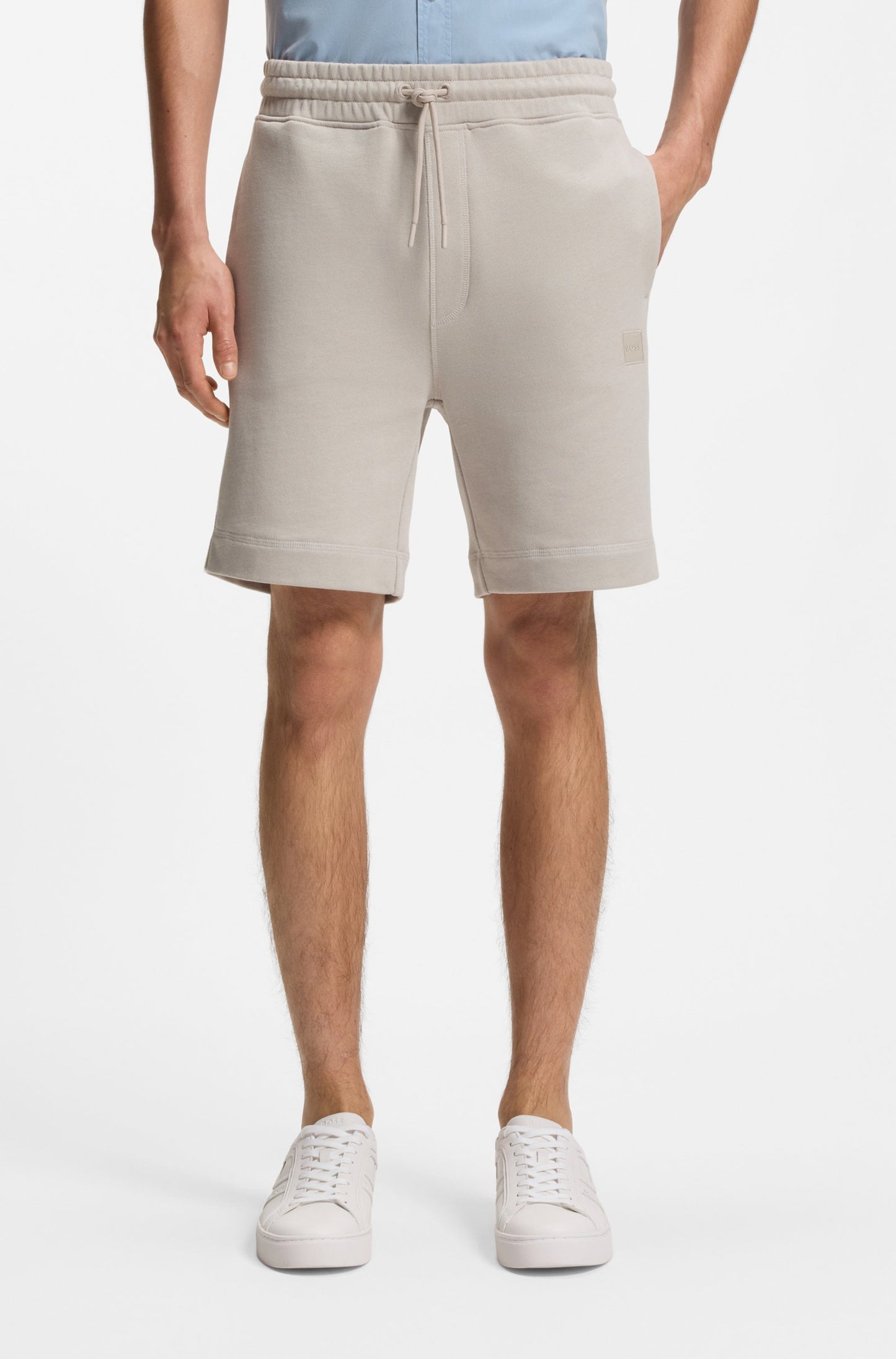 shorts boss sewalk hugo boss mjukis shorts logo kortbyxor open grey grå