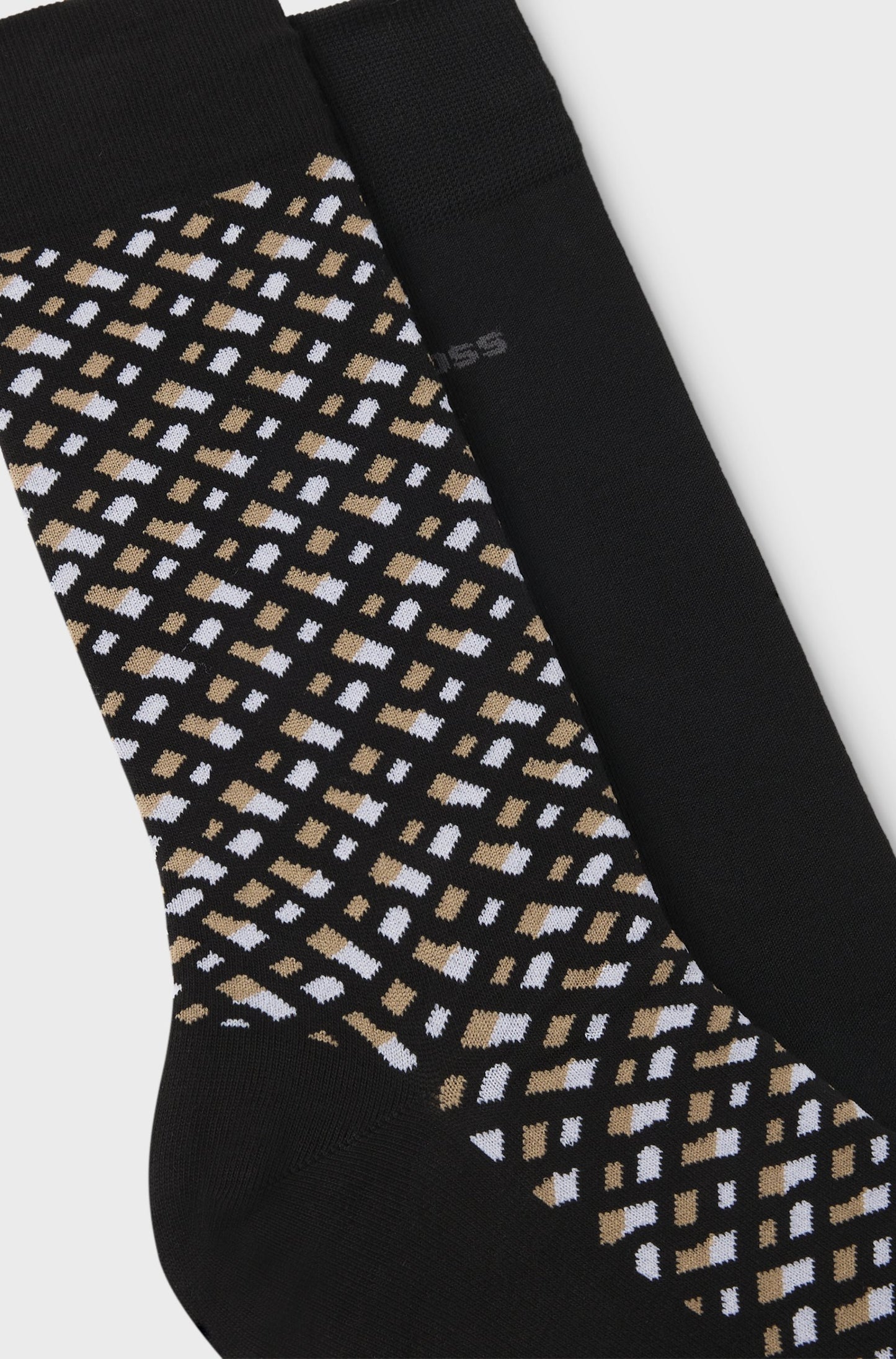 sockar boss 2 pack hugo boss monogram boss orange stretch black svart socks strumpor