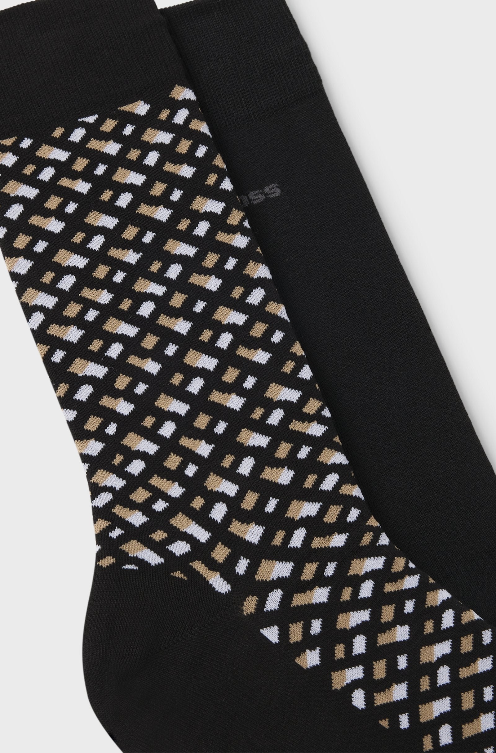 sockar boss 2 pack hugo boss monogram boss orange stretch black svart socks strumpor