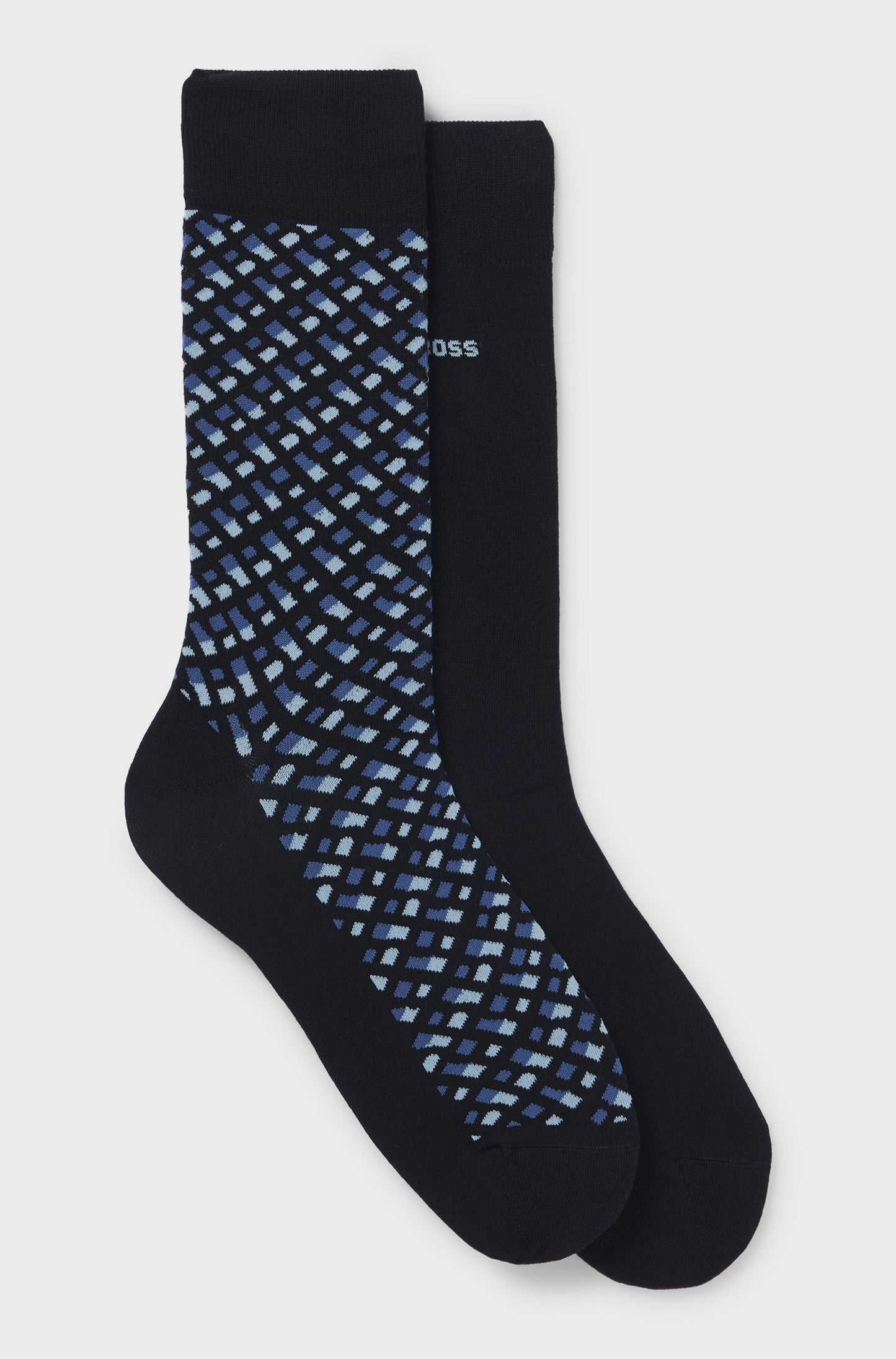 sockar boss 2 pack hugo boss monogram boss orange stretch dark navy blå blue socks strumpor