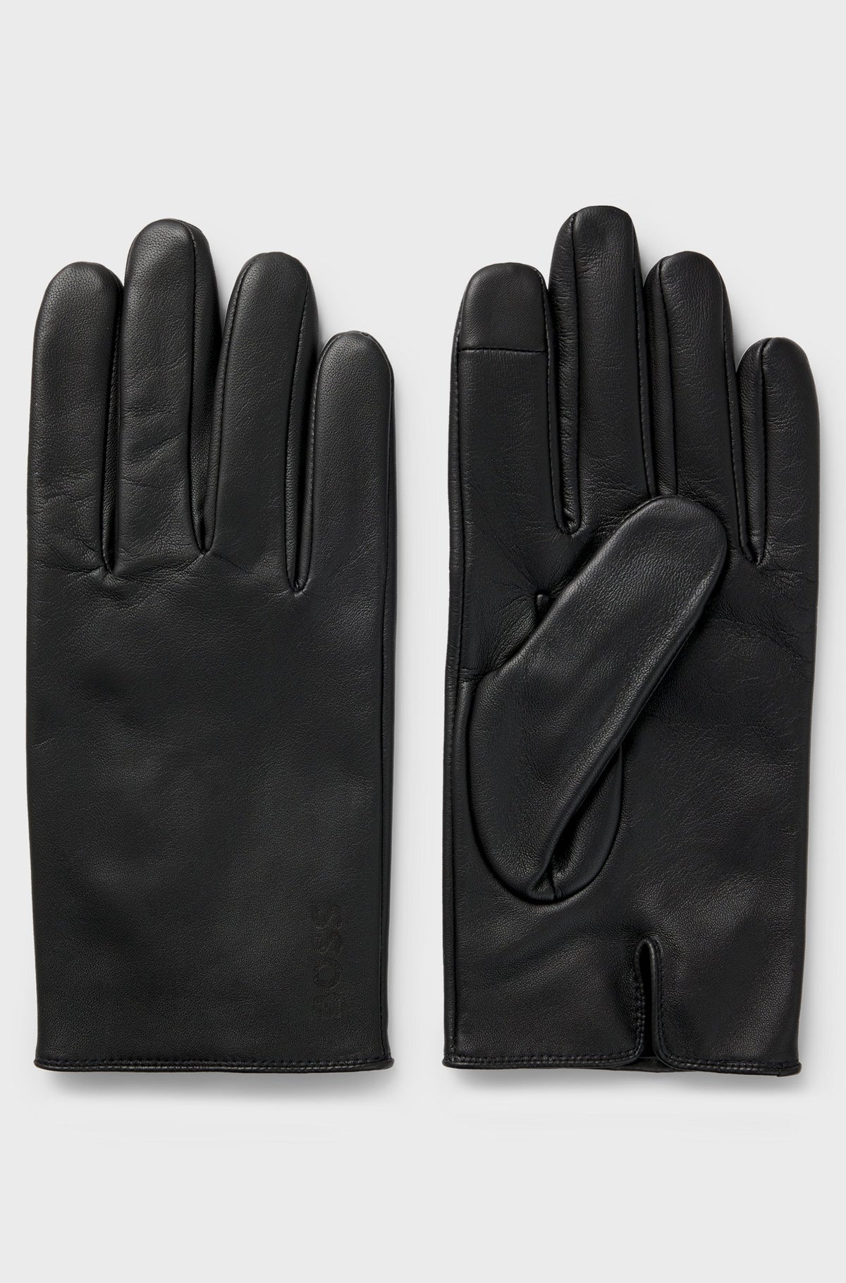 handskar boss gloves hugoboss black svart läder leather lammläder fri frakt stenungsund