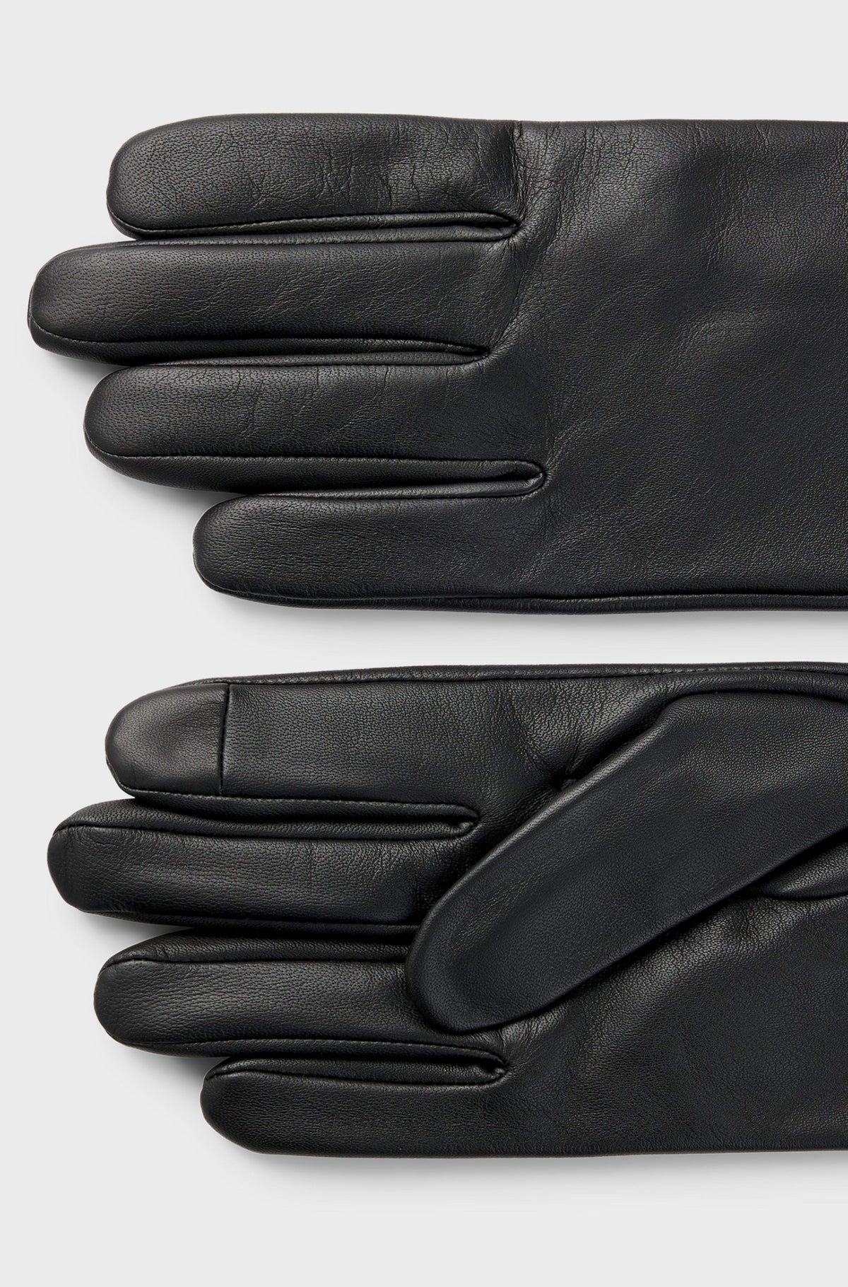 handskar boss gloves hugoboss black svart läder leather lammläder fri frakt stenungsund