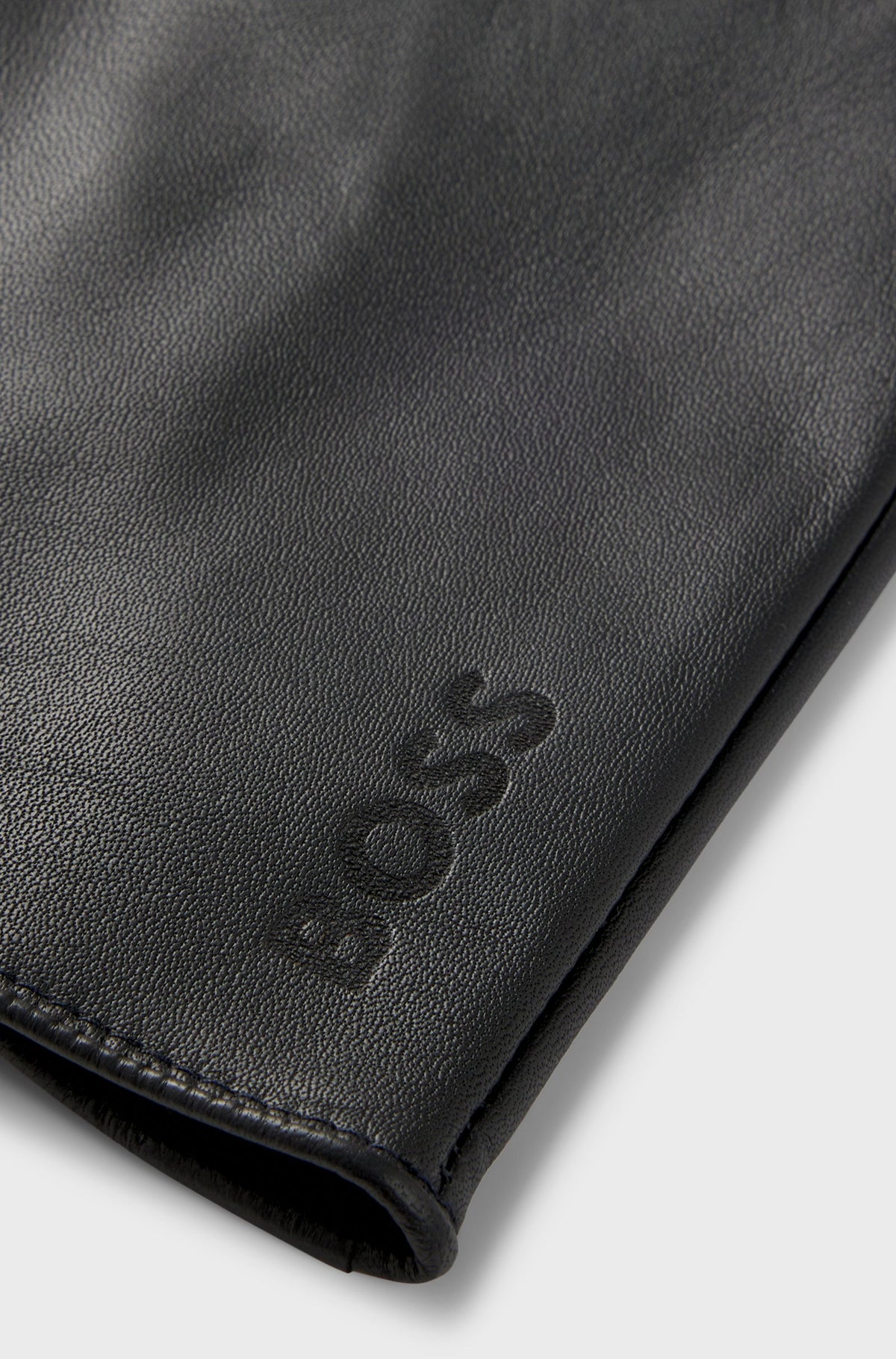 handskar boss gloves hugoboss black svart läder leather lammläder fri frakt stenungsund