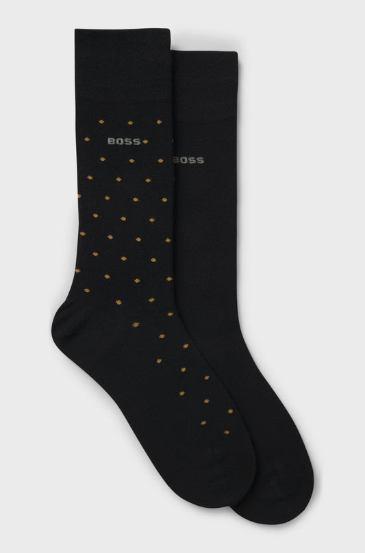 sockar strumpor boss hugo boss 2p rs minidot vibambo socks black svart prickar