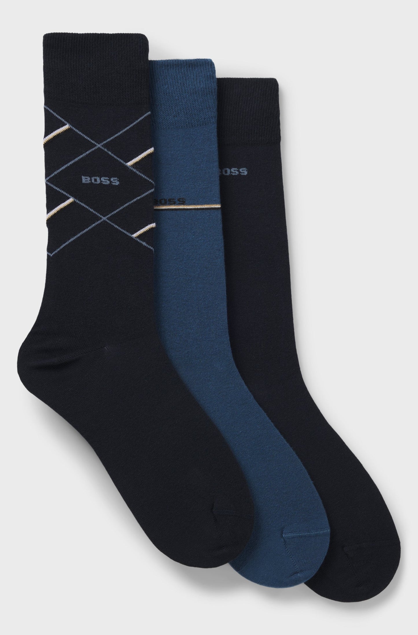 sockar strumpor boss 3prs giftset icon hugo boss giftbox socks 3pack dark blue navy blå julklapp