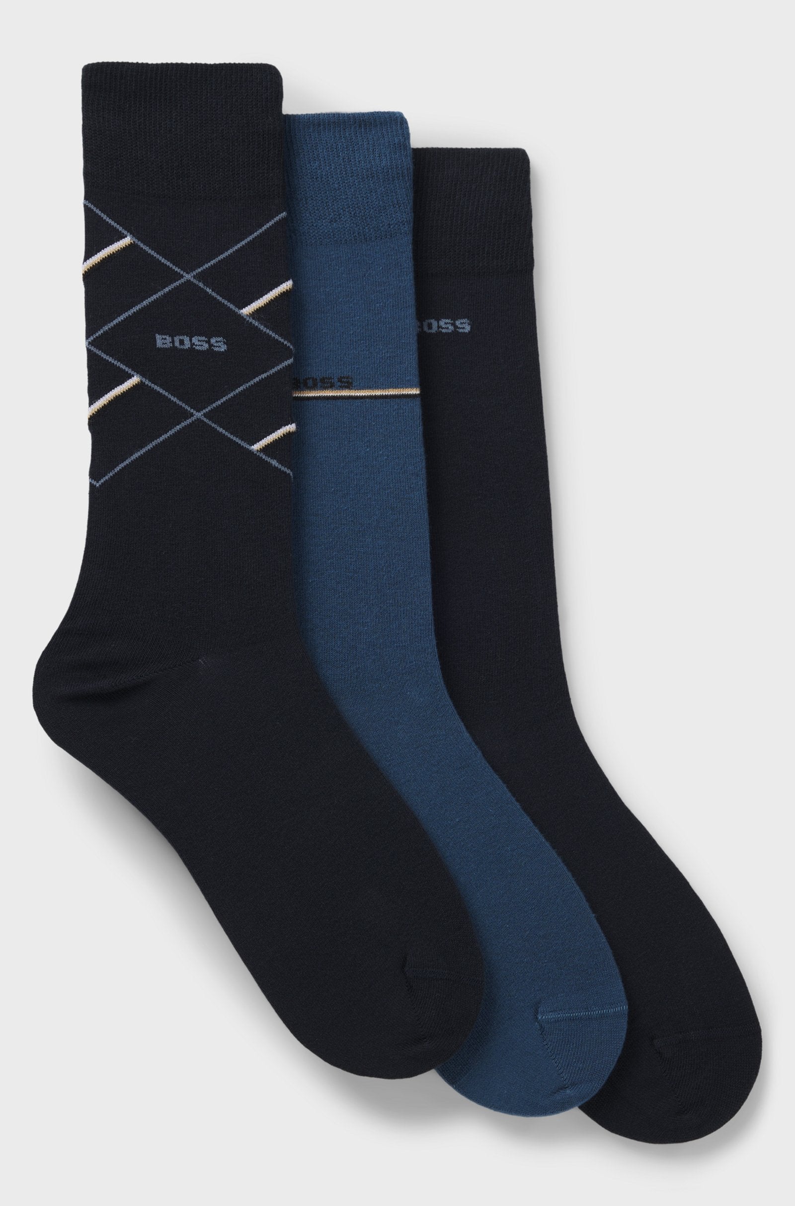 sockar strumpor boss 3prs giftset icon hugo boss giftbox socks 3pack dark blue navy blå julklapp