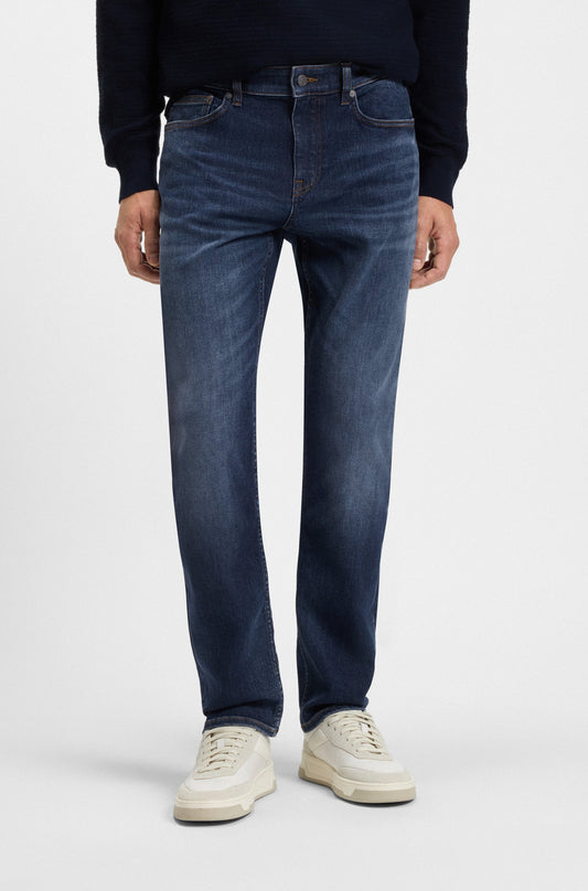 jeans delaware boss hugo boss denim slim fit scratch boss orange soft motion blå jeans mörka jeans