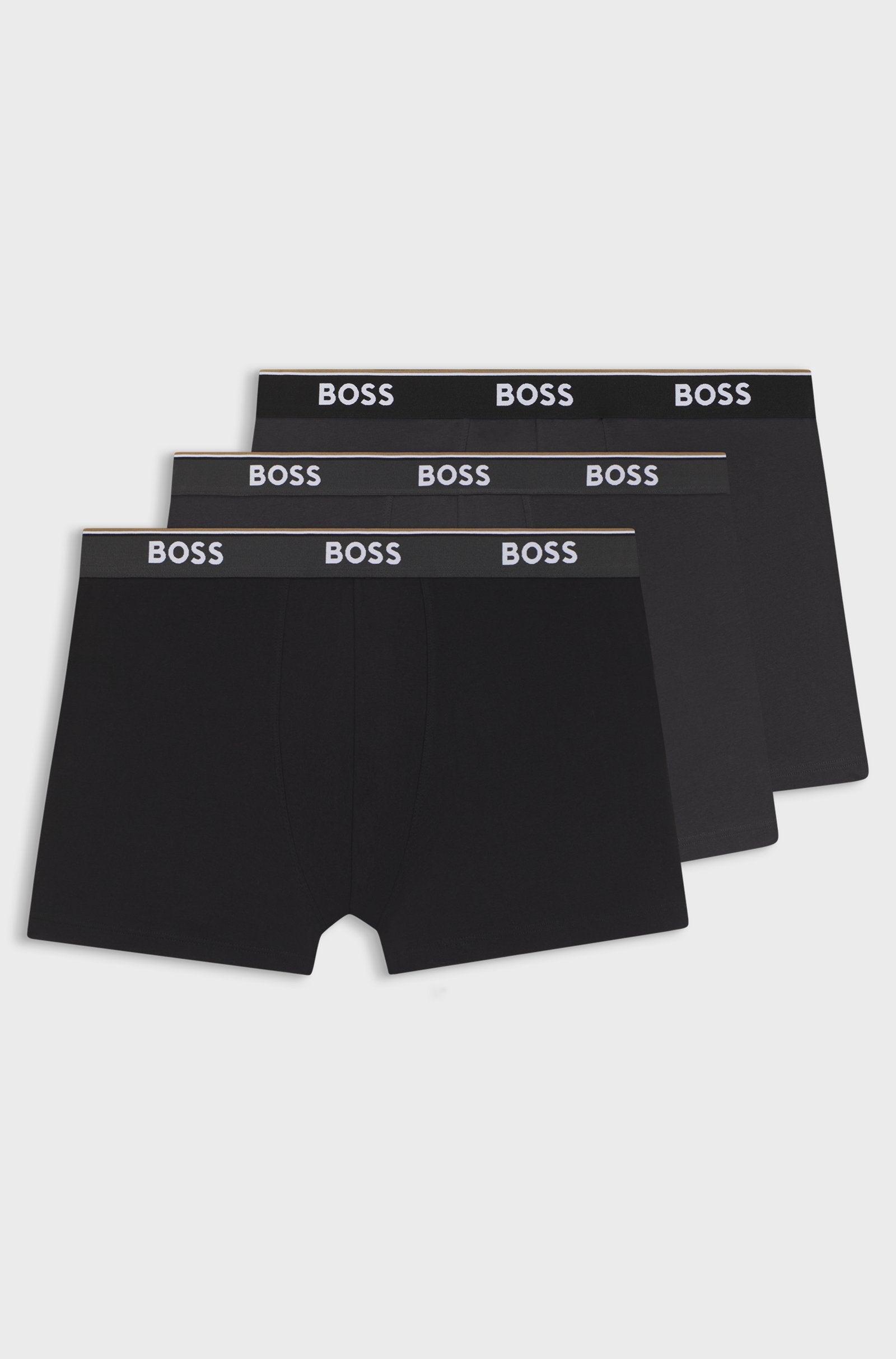kalsonger boss boxer brief power cotton stretch hugoboss underkläder grå svart grey black fri frakt stenungsund