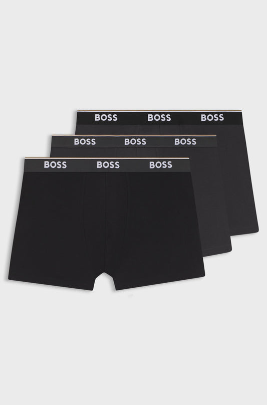 kalsonger boss boxer brief power cotton stretch hugoboss underkläder grå svart grey black fri frakt stenungsund