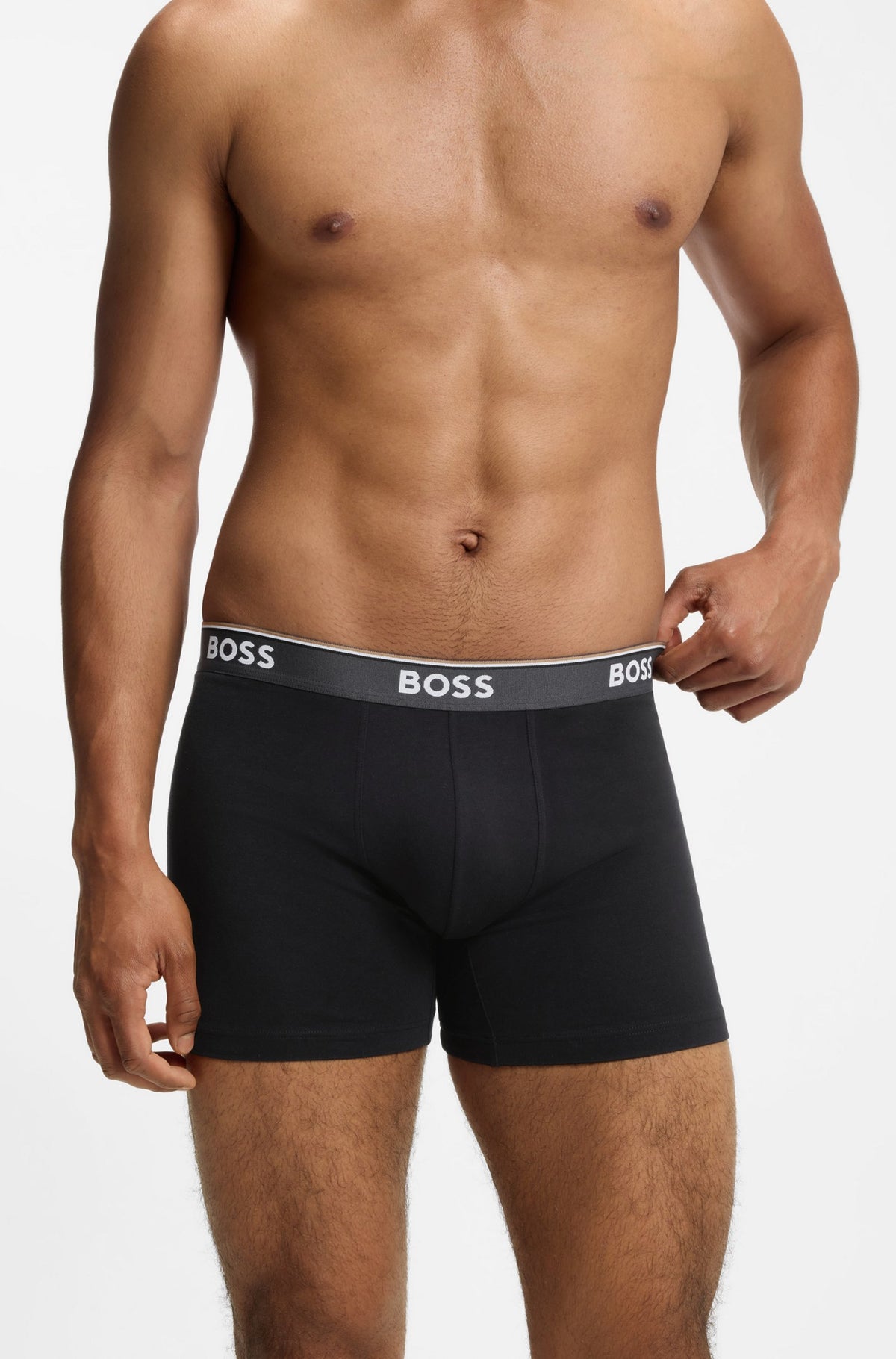 kalsonger boss boxer brief power cotton stretch hugoboss underkläder grå svart grey black fri frakt stenungsund