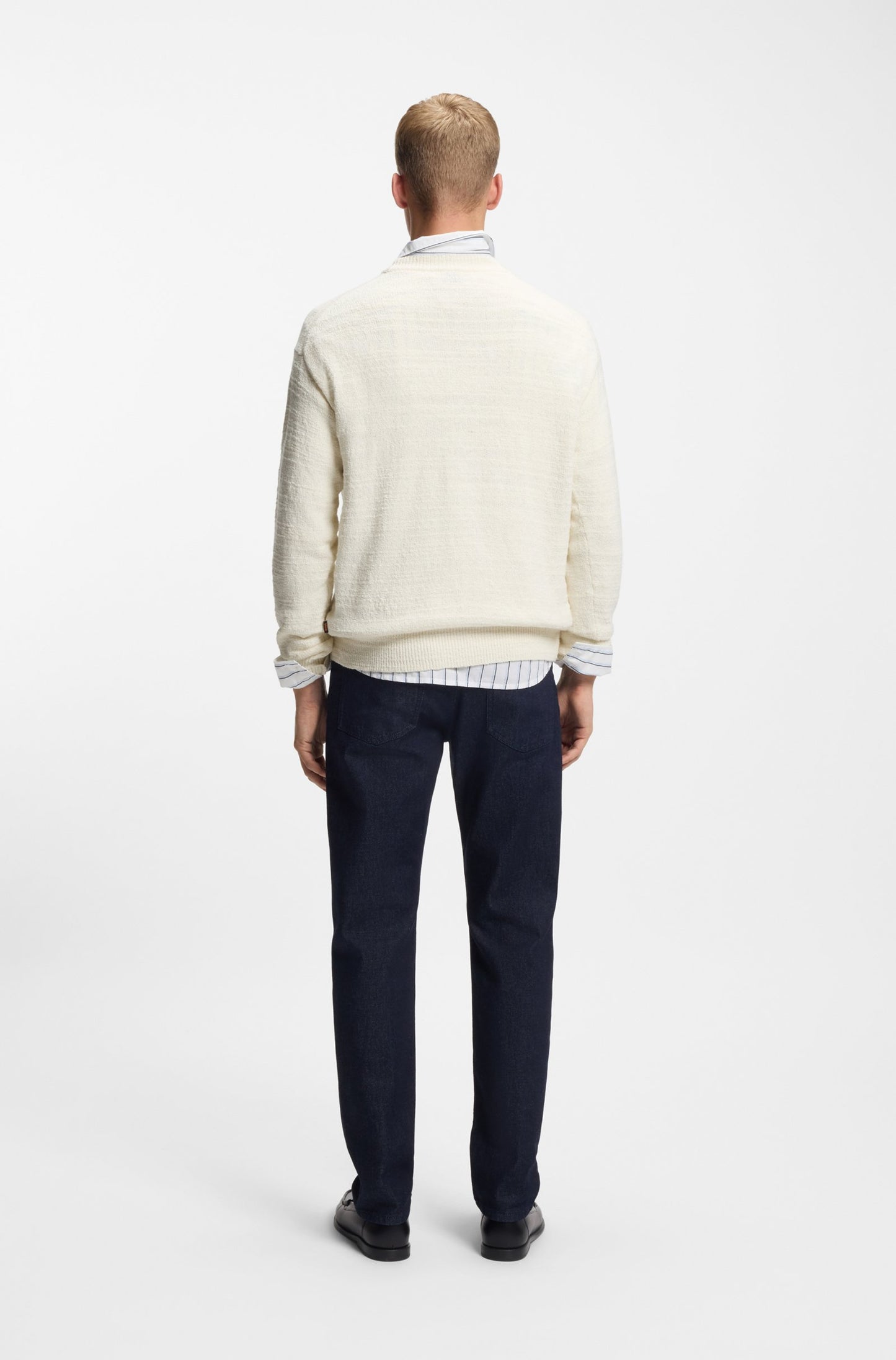 tröja knitwear knit boss hugo boss kerbert natural beige stickad tröja