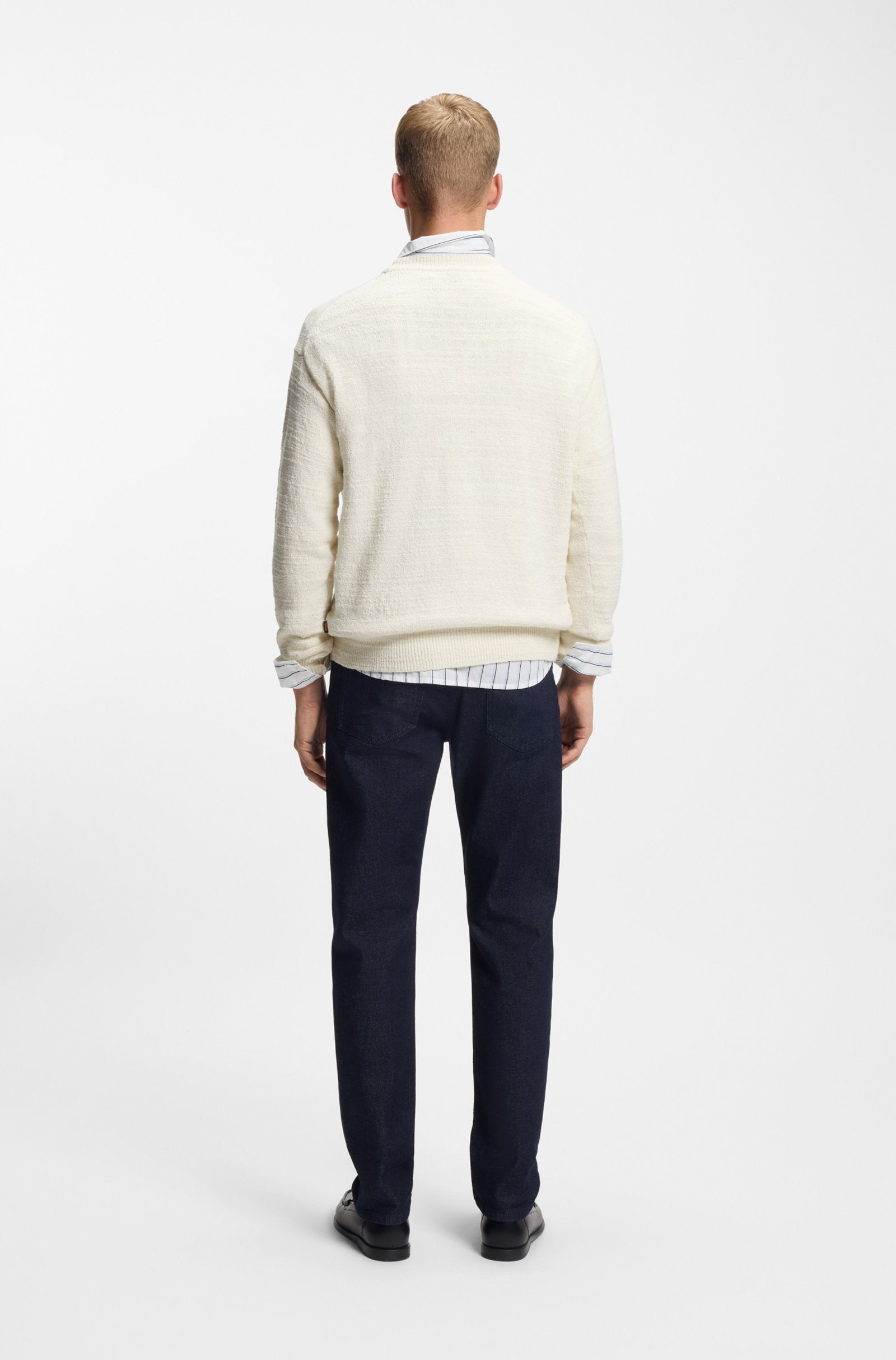 tröja knitwear knit boss hugo boss kerbert natural beige stickad tröja