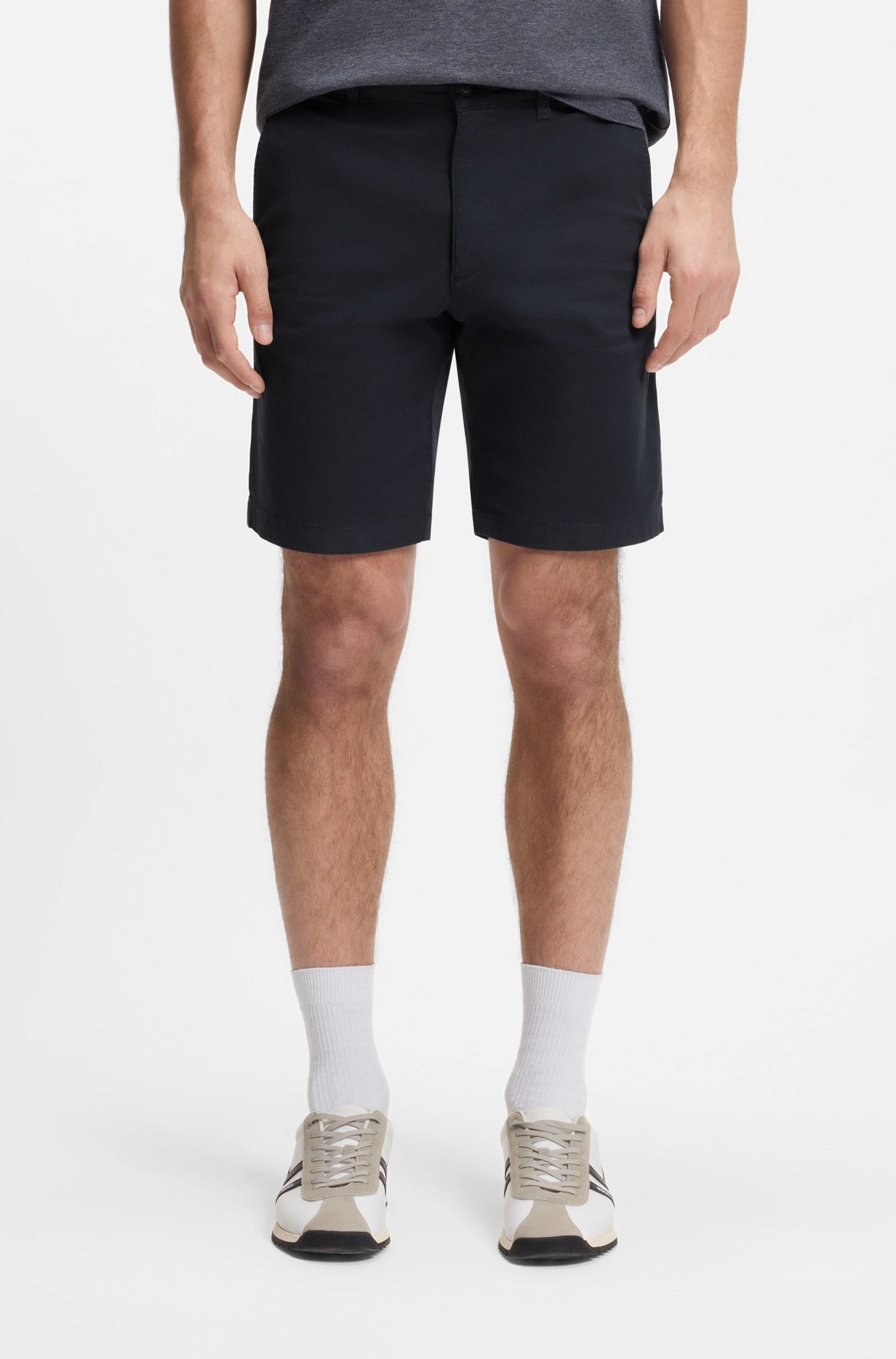 shorts boss chinos shorts hugo boss chino slim short dark blue navy blå stretch kortbyxor