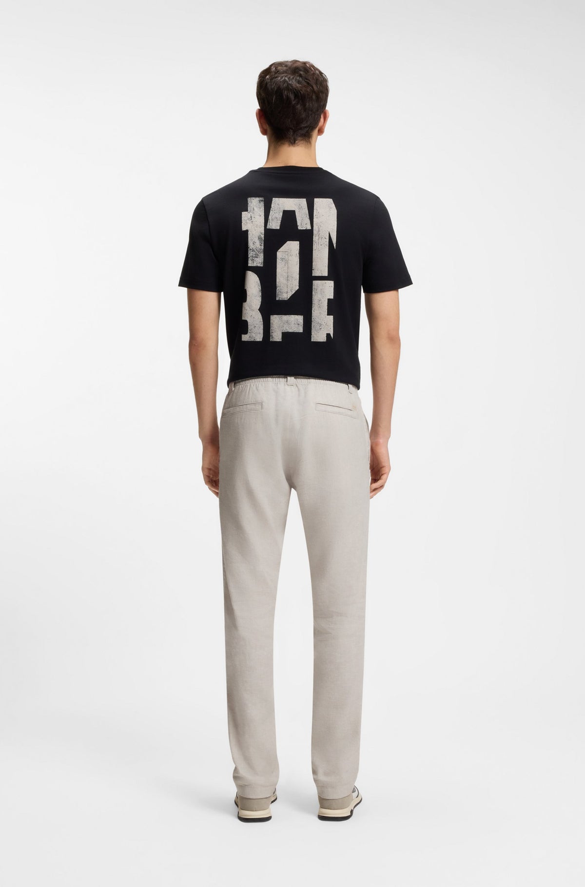 byxor linne boss sanderson hugo boss hugoboss linen pants linnebyxor open grey sand beige