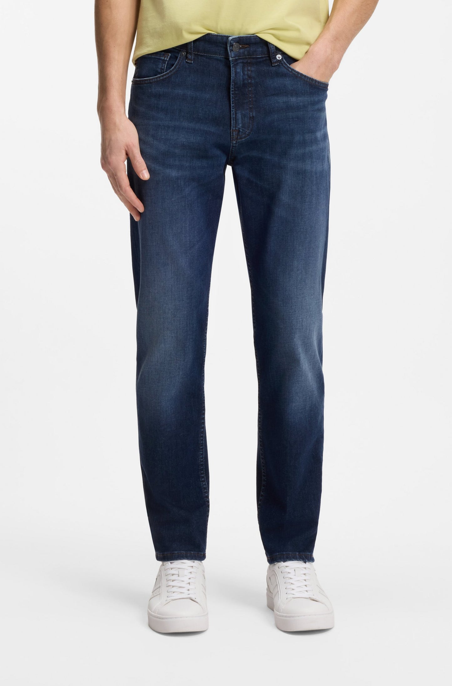 jeans maine hugo boss denim regulat fit hugoboss raka jeans stretch soft motion blåjeans medium blue