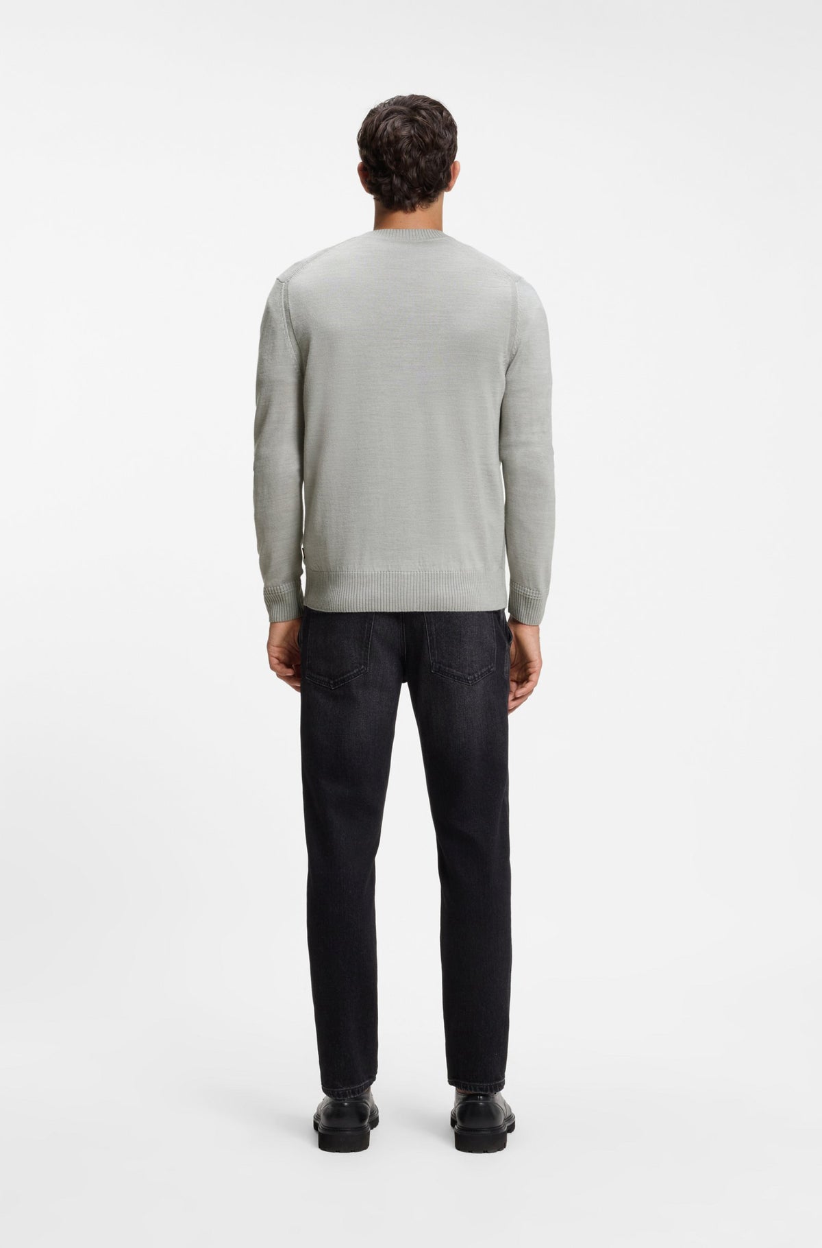 tröja cardigan avac cd boss hugo hugoboss v-ring knit sweater open grey grå fri frakt stenungsund