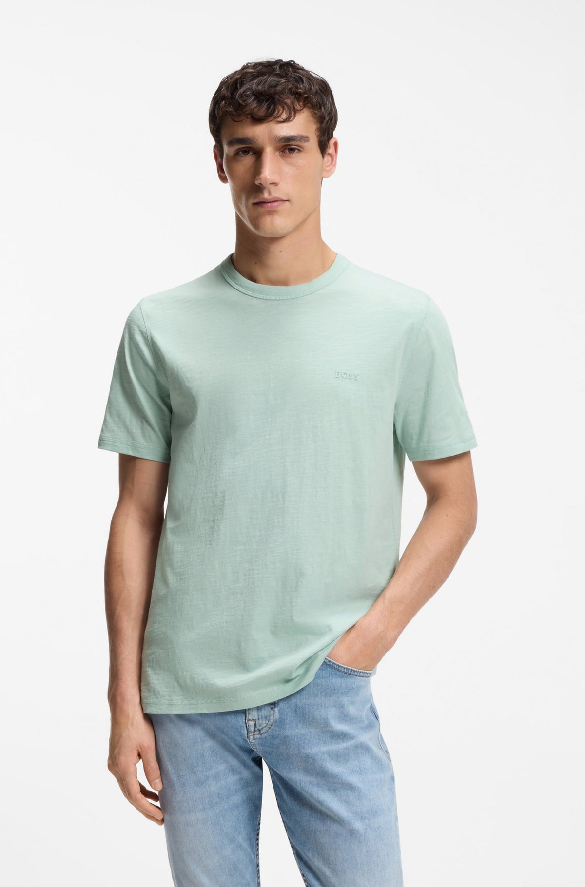 t-shirt boss tee hugo boss tegood logo turqouise aqua green grön
