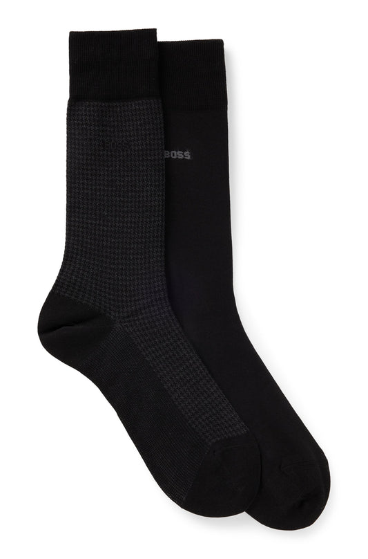 sockar strumpor boss hugo boss 2p houndstooth socks boss accessorie black svart