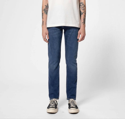 grim tim nudie jeans denim nudiejeans indigo myth slim stretch