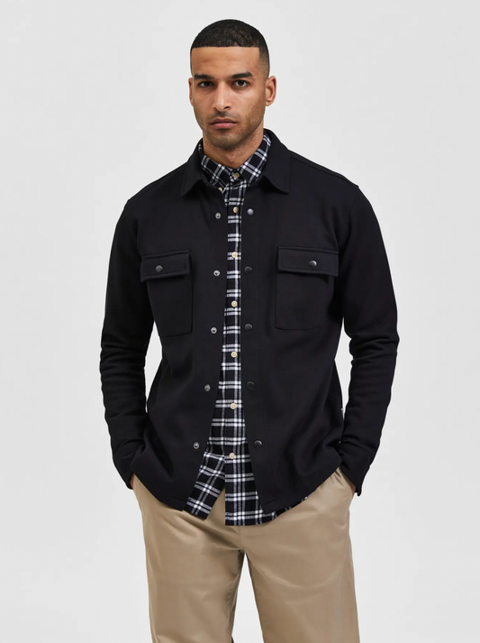 overshirt jackie sweat överskjorta selected homme black svart