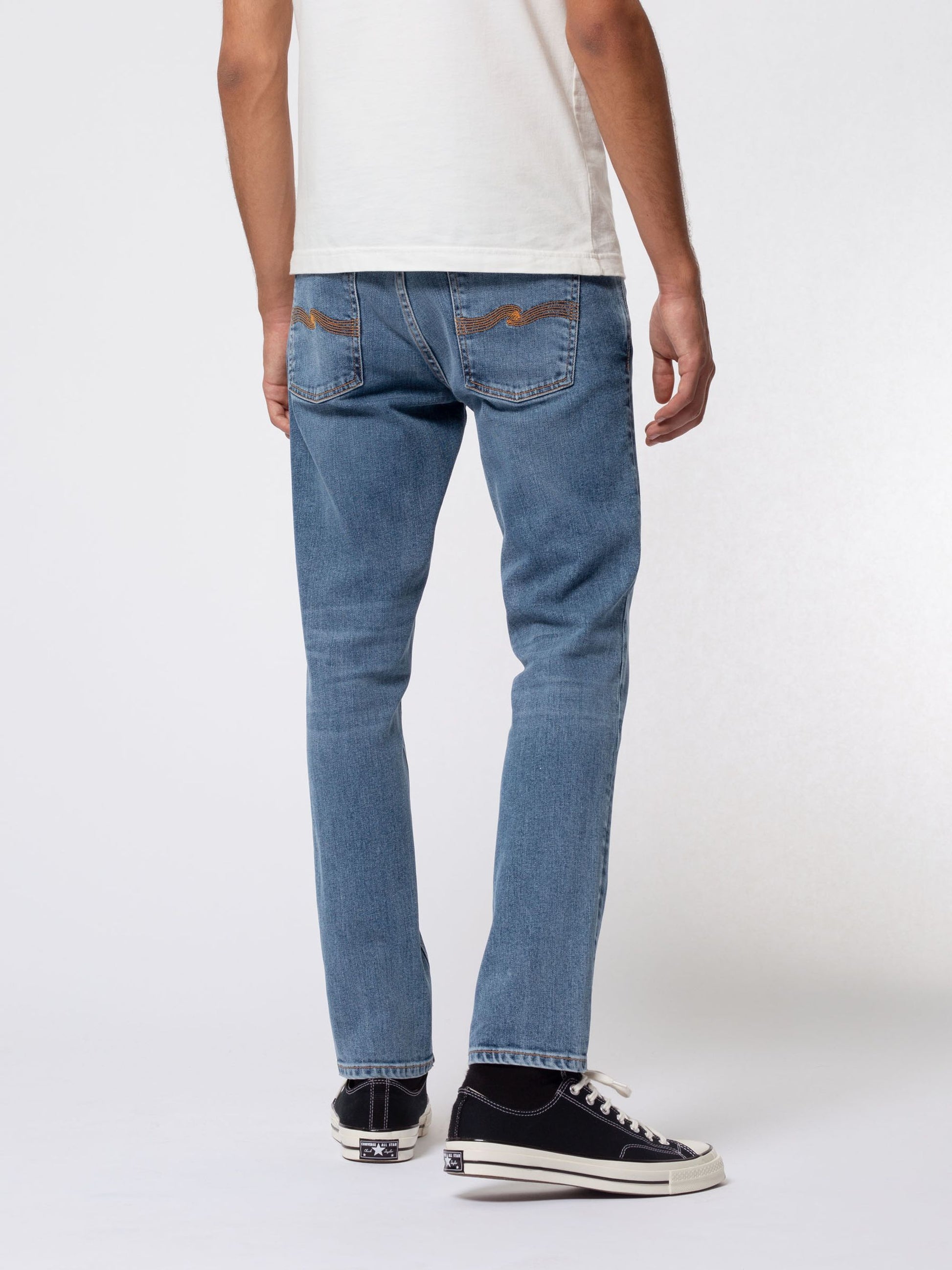 lean dean lost orange nudie jeans nudiejeans denim stretch slim fit tapered fit