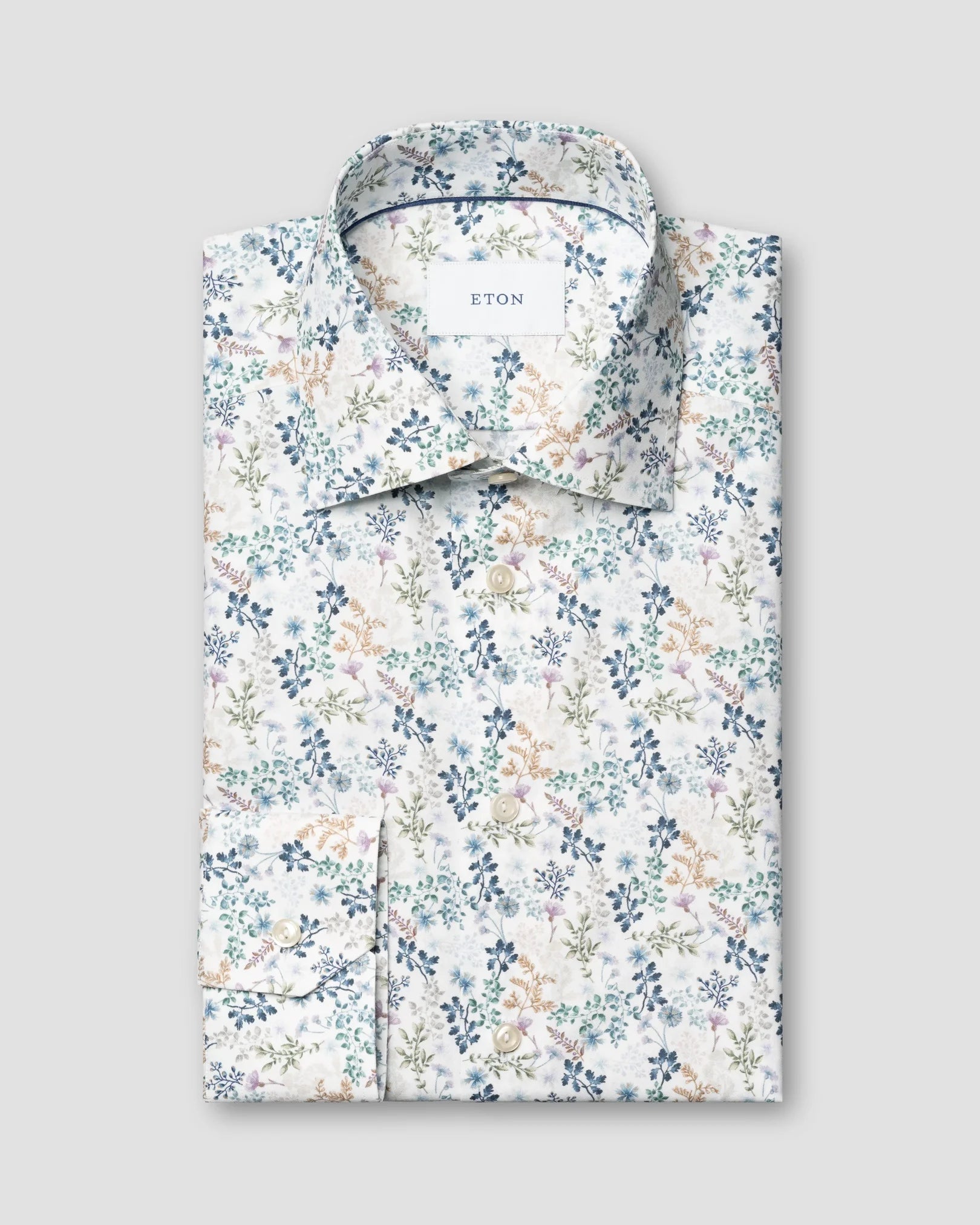 skjorta eton shirt blommig skjorta shirts mönstrad skjorta signature twill bomull