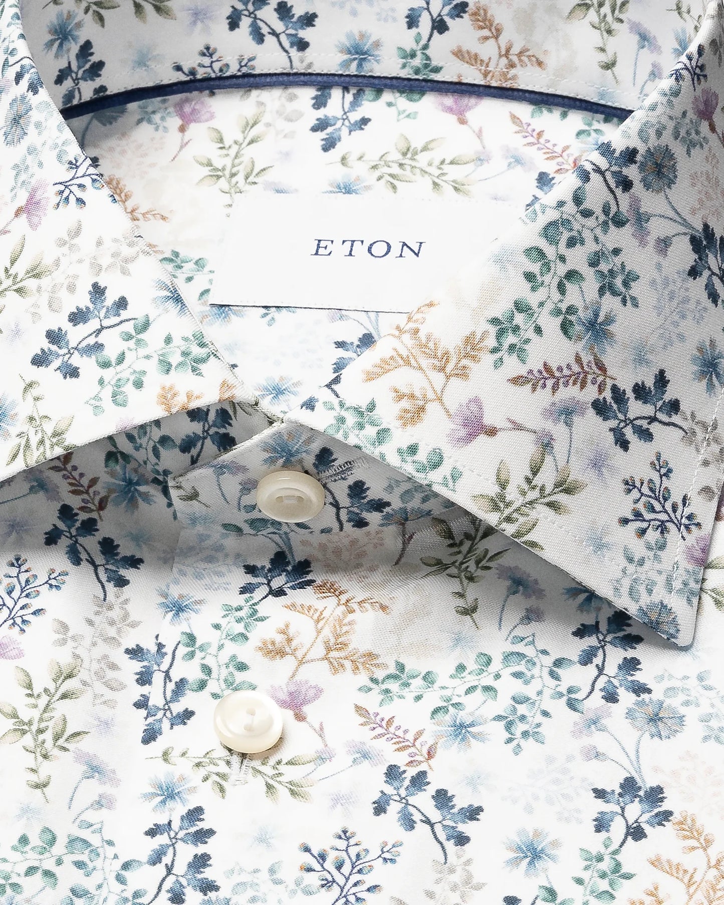 skjorta eton shirt blommig skjorta shirts mönstrad skjorta signature twill bomull