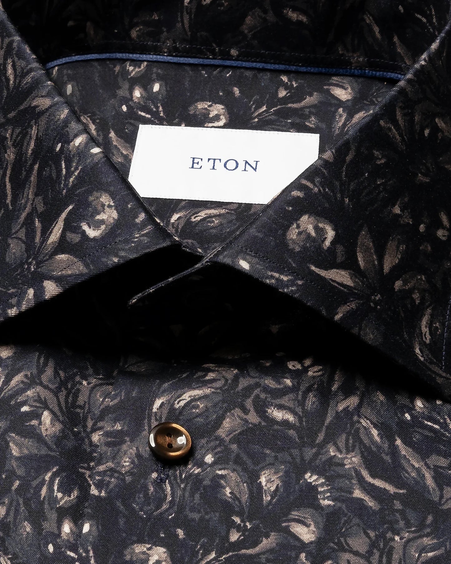 skjorta eton mönstrad skjorta shirt blommig skorta signature twill bomull