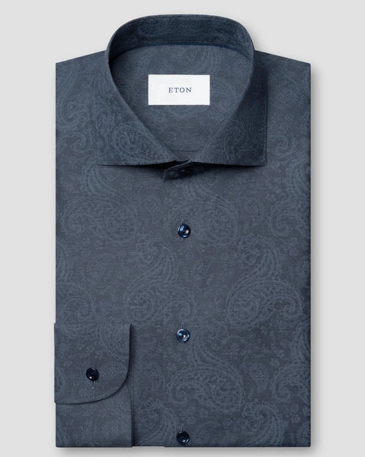 Slim Fit Twill Paisley Blue